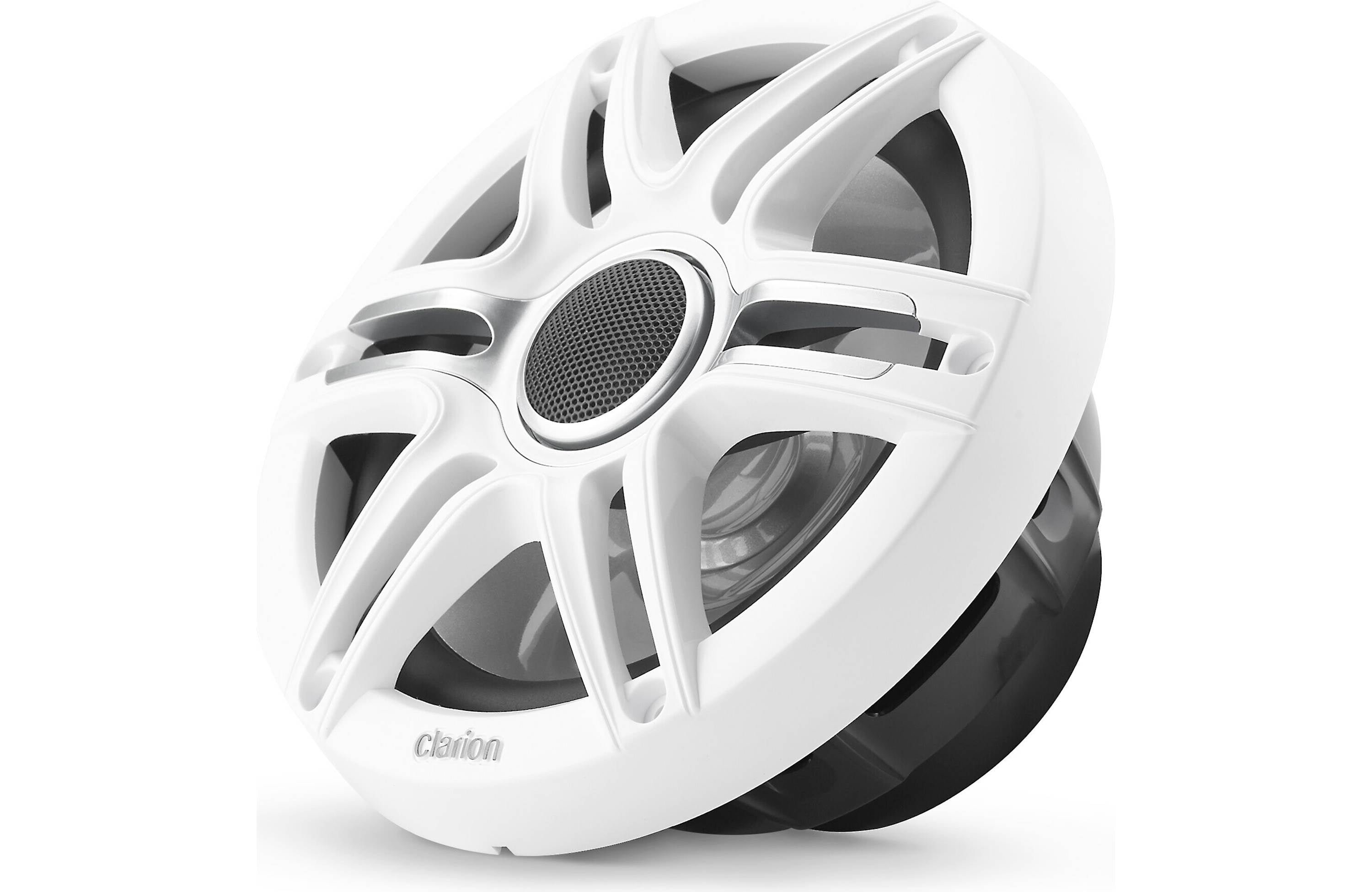 Clarion CMSP-771RGB-SWG 7.7 Inch Premium Marine Coaxial Speakers Pair w/ Sport Grilles & LEDs