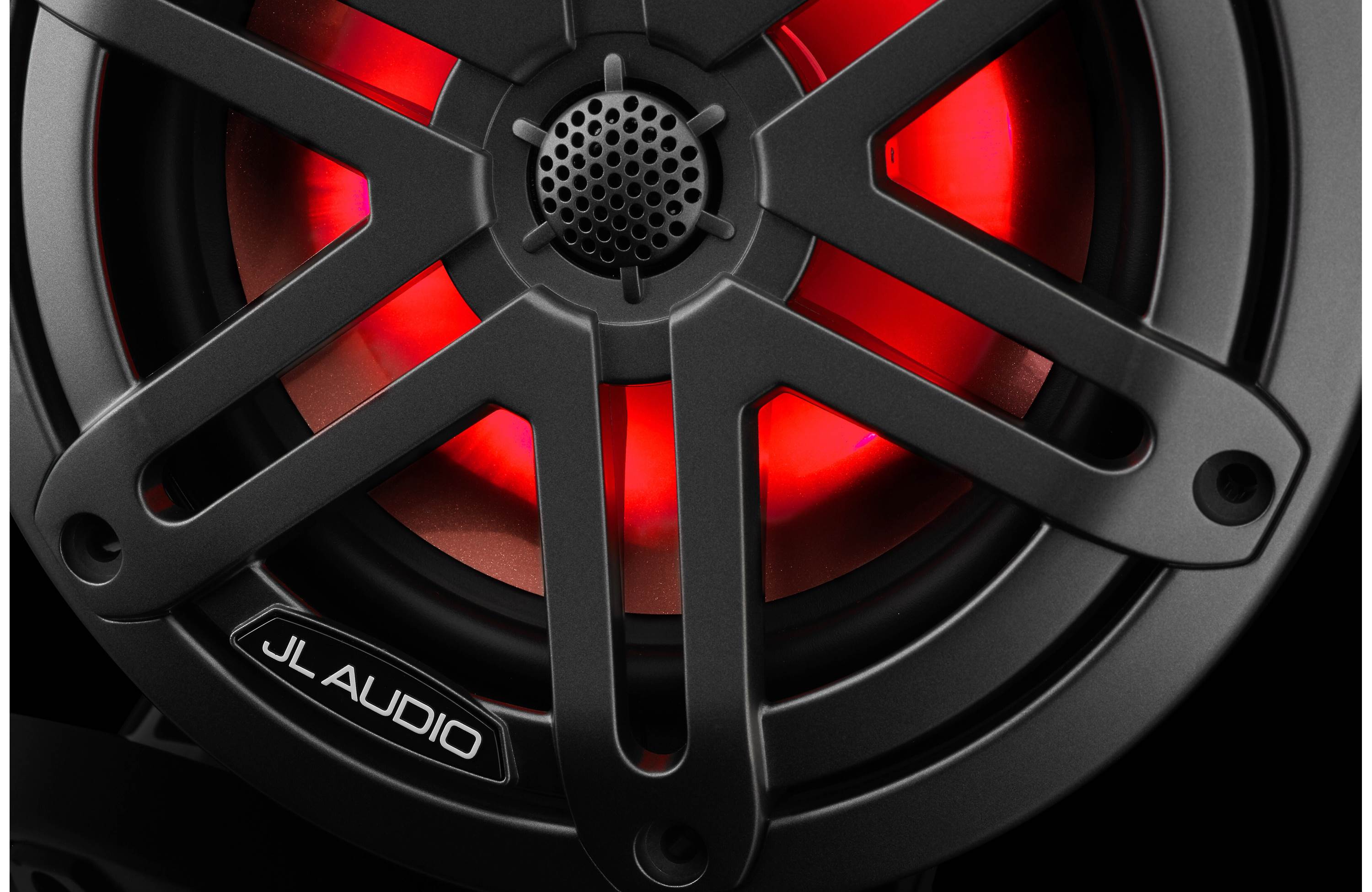 JL Audio M3-650X-S-GM-I 6.5" Marine Coaxial Speakers, Gunmetal Sport Grilles w/ RGB LED Lighting