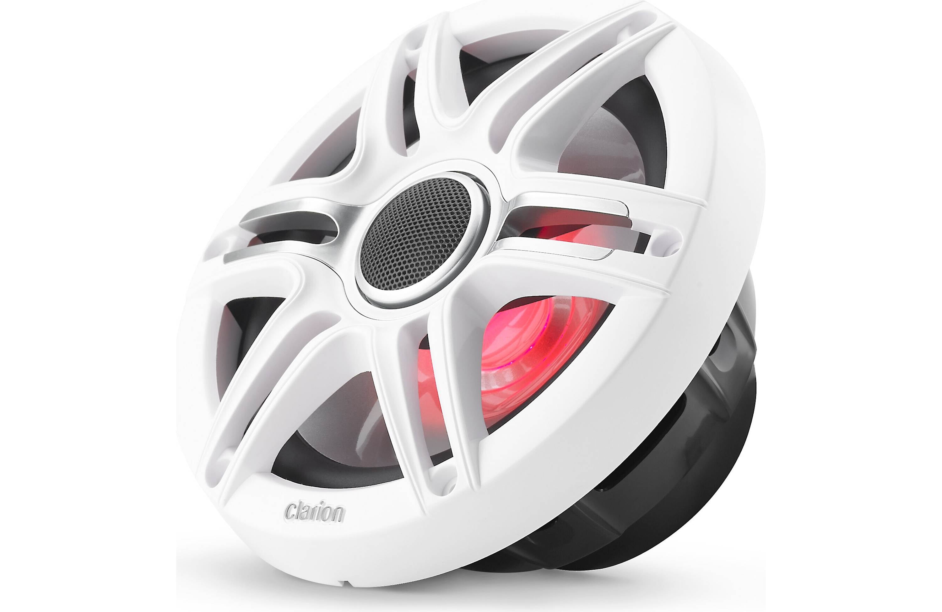 Clarion CMSP-771RGB-SWG 7.7 Inch Premium Marine Coaxial Speakers Pair w/ Sport Grilles & LEDs