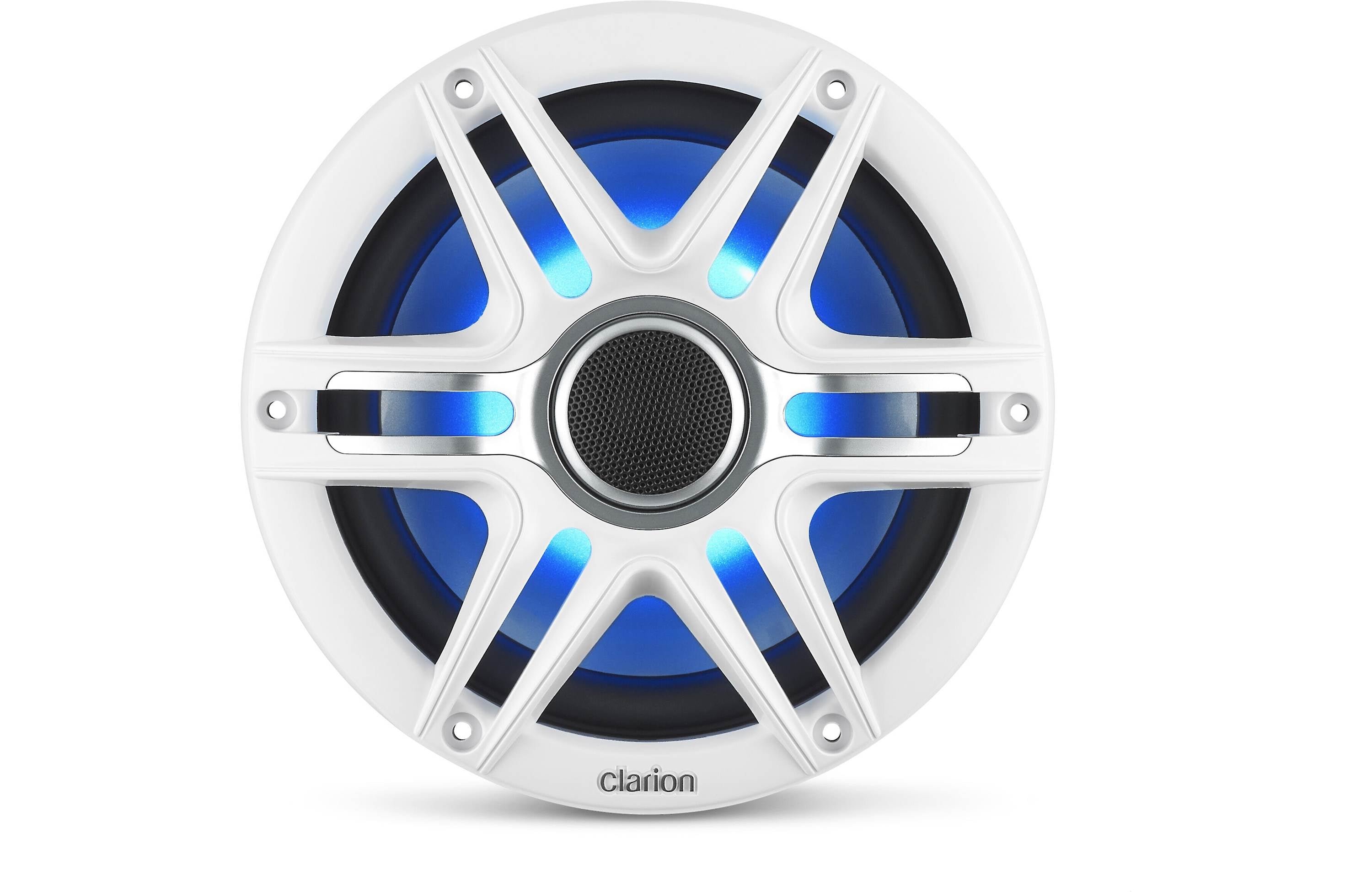 Clarion CMSP-771RGB-SWG 7.7 Inch Premium Marine Coaxial Speakers Pair w/ Sport Grilles & LEDs