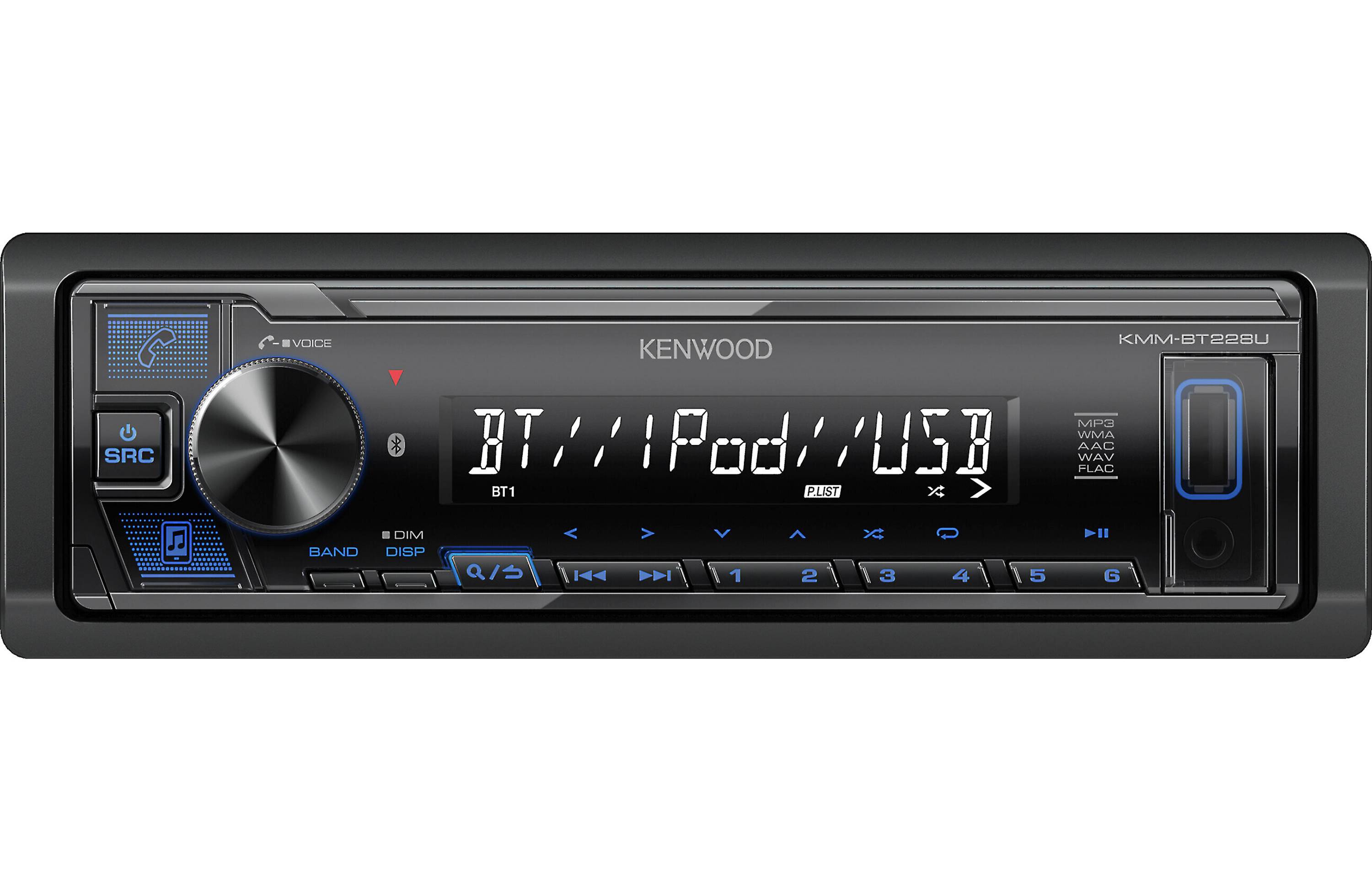 Kenwood KMM-BT228U 1-DIN Digital Media Receiver (Does not Play CDs)