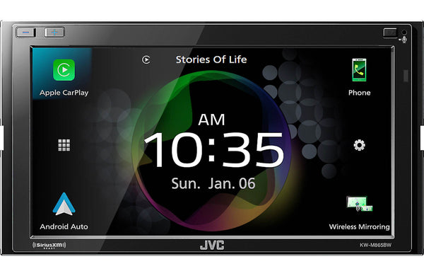 JVC KW-M865BW 6.8" 2-Din A/V Receiver with Wireless Apple CarPlay & Android Auto