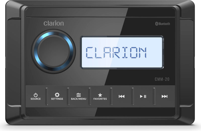 Clarion CMM-20 + CMSP-651-SWG (1 Pair) Marine Speaker Bundle