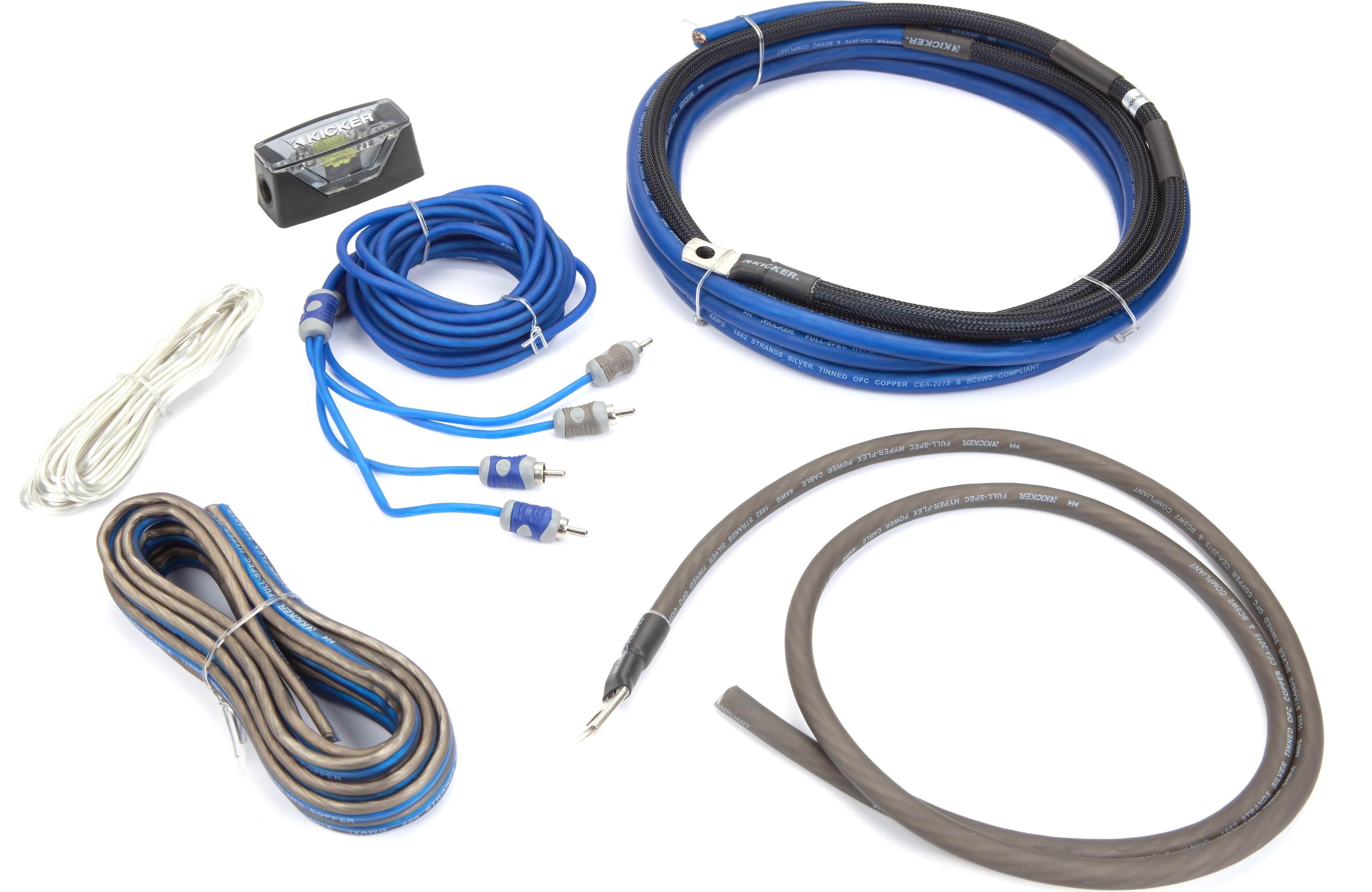 Kicker 46CXA4001T Amplifier + 46CK8 Wiring Kit + 46CXARC Bass Knob + 46KISLOC