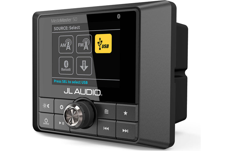JL Audio MM50 Marine Source Unit + x2 Pair 6.5" M3-650X-S-GW Speakers Bundle