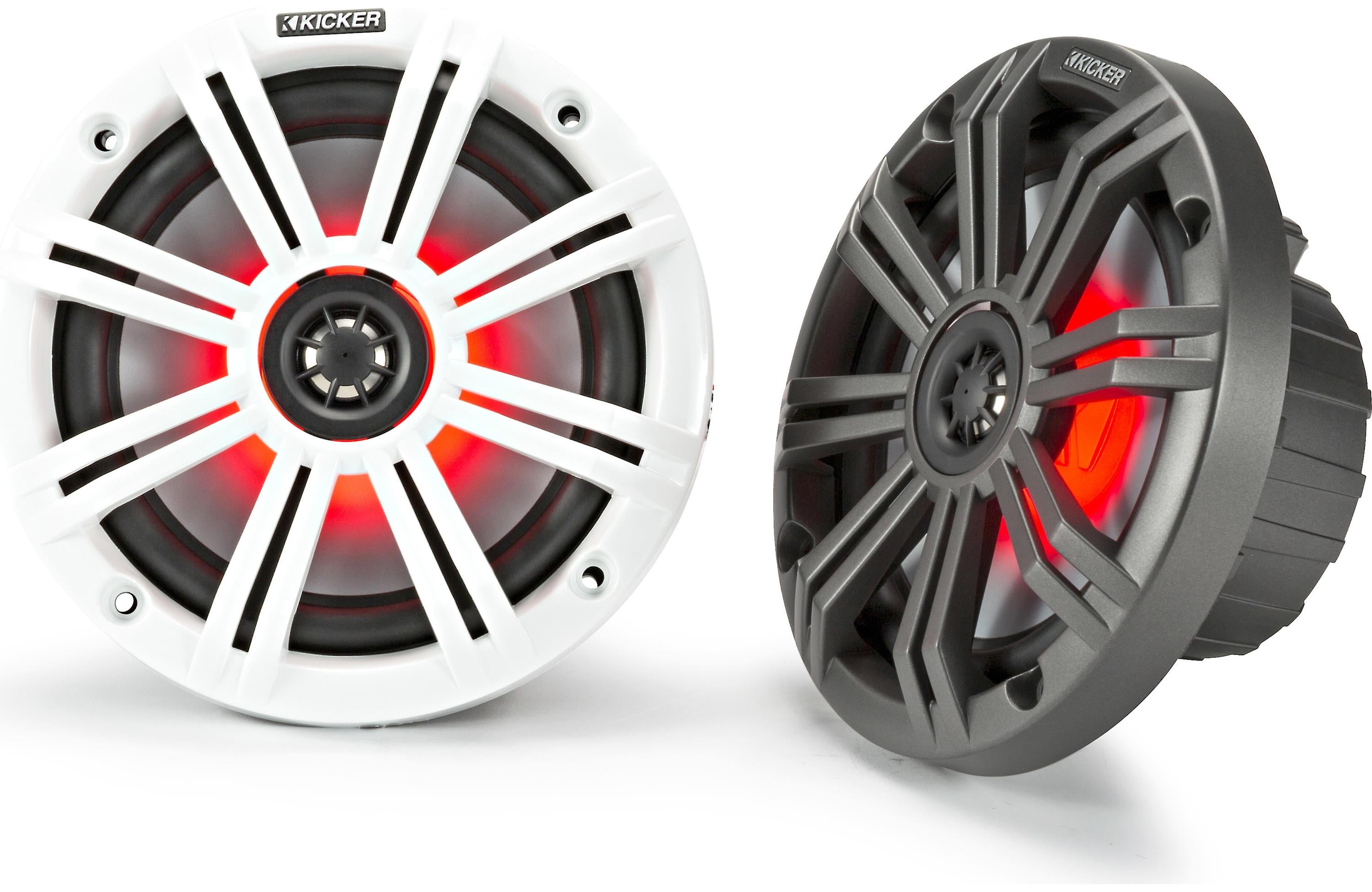Kicker 45KMTC8W x1 Pair Speaker + 45KM654L x2 Pairs Speaker + 48KMA6006 Marine Amplifier + FREE 41KMLC LED Remote