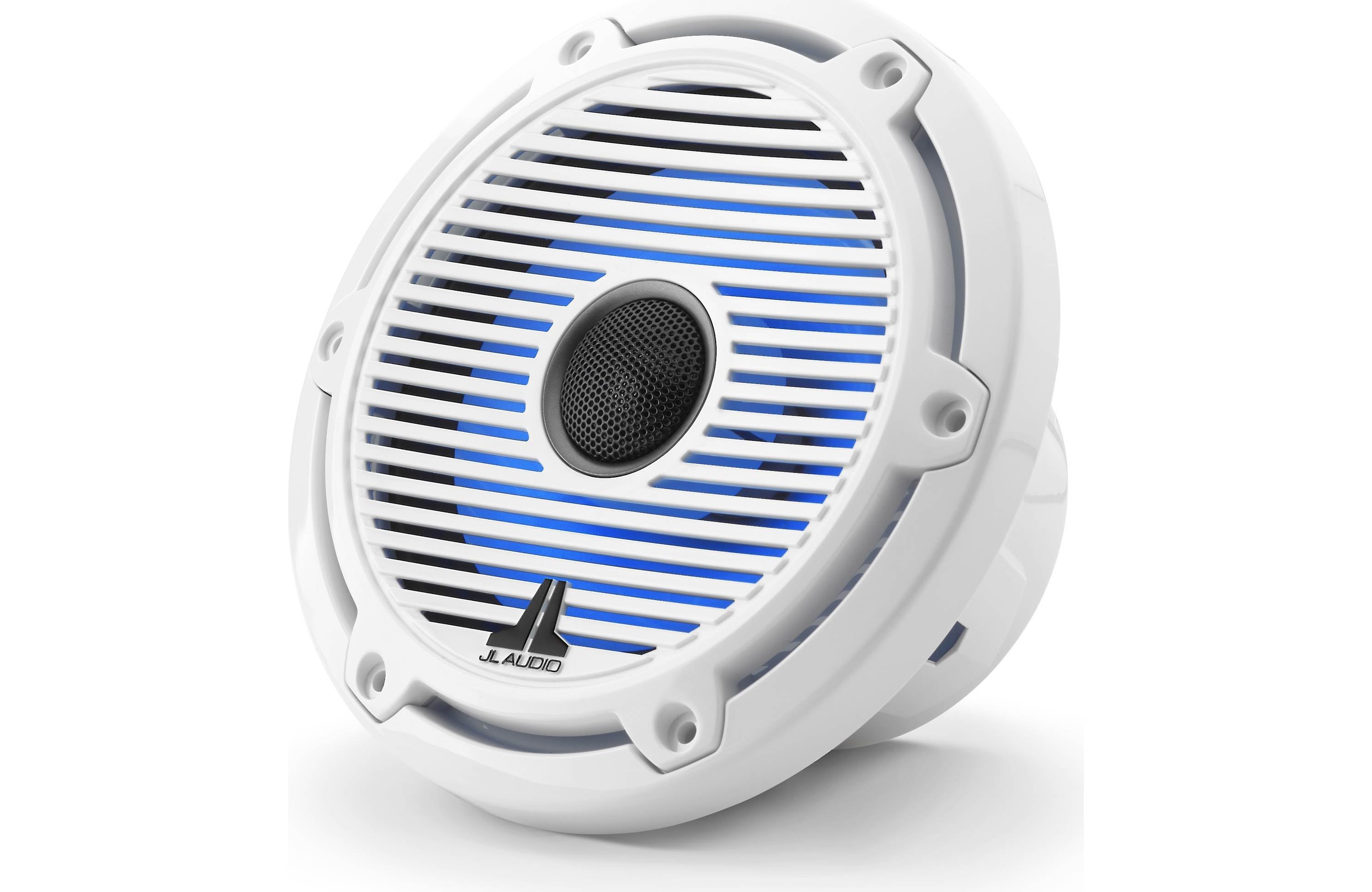JL Audio M6-650X-C-GWGW-I 6.5" Marine Coaxial Speakers LED Lighting, Gloss White Trim & Classic Grille