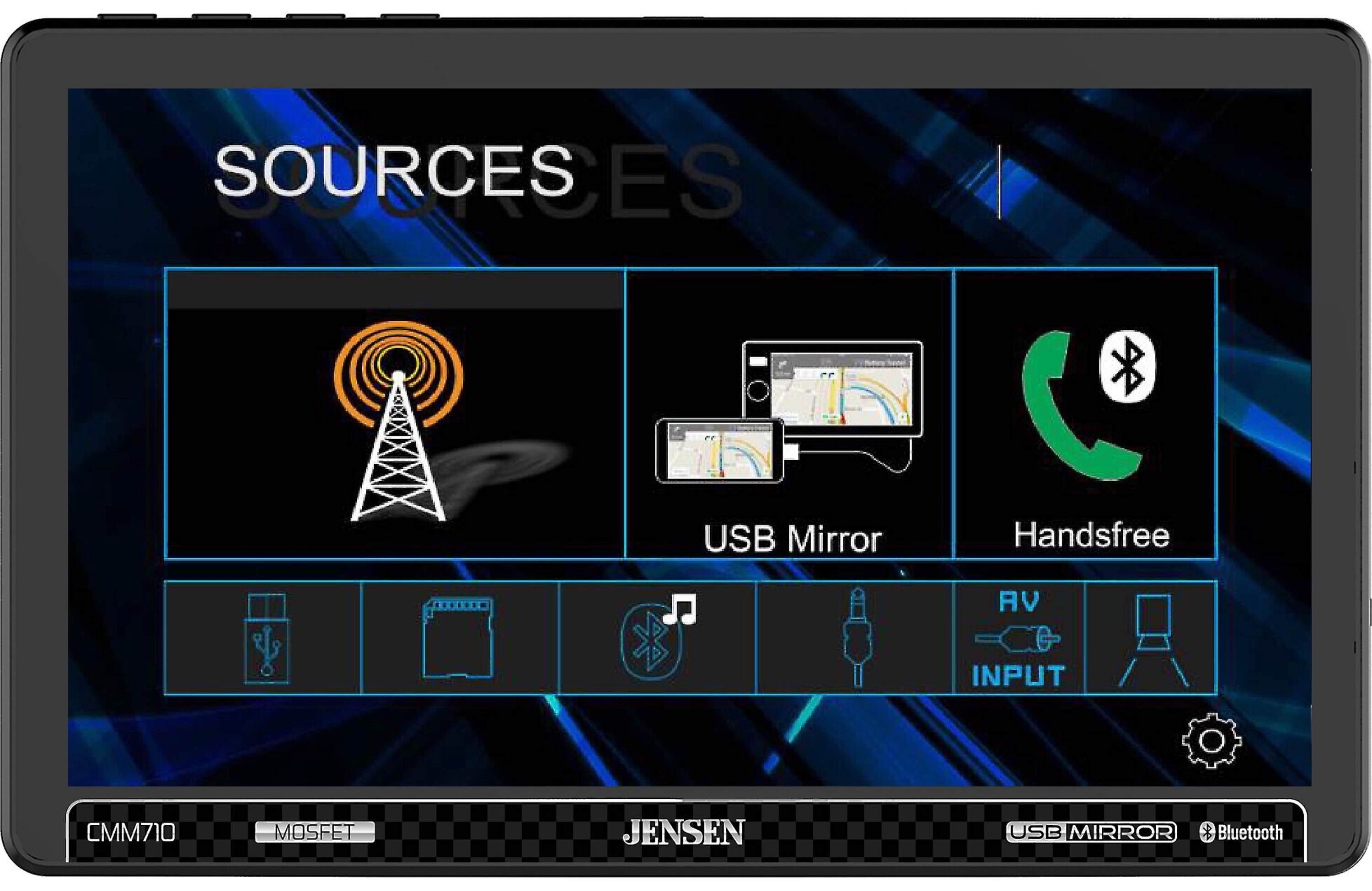 Jensen CMM710 10.1" Multimedia Receiver with USB Screen Mirroring