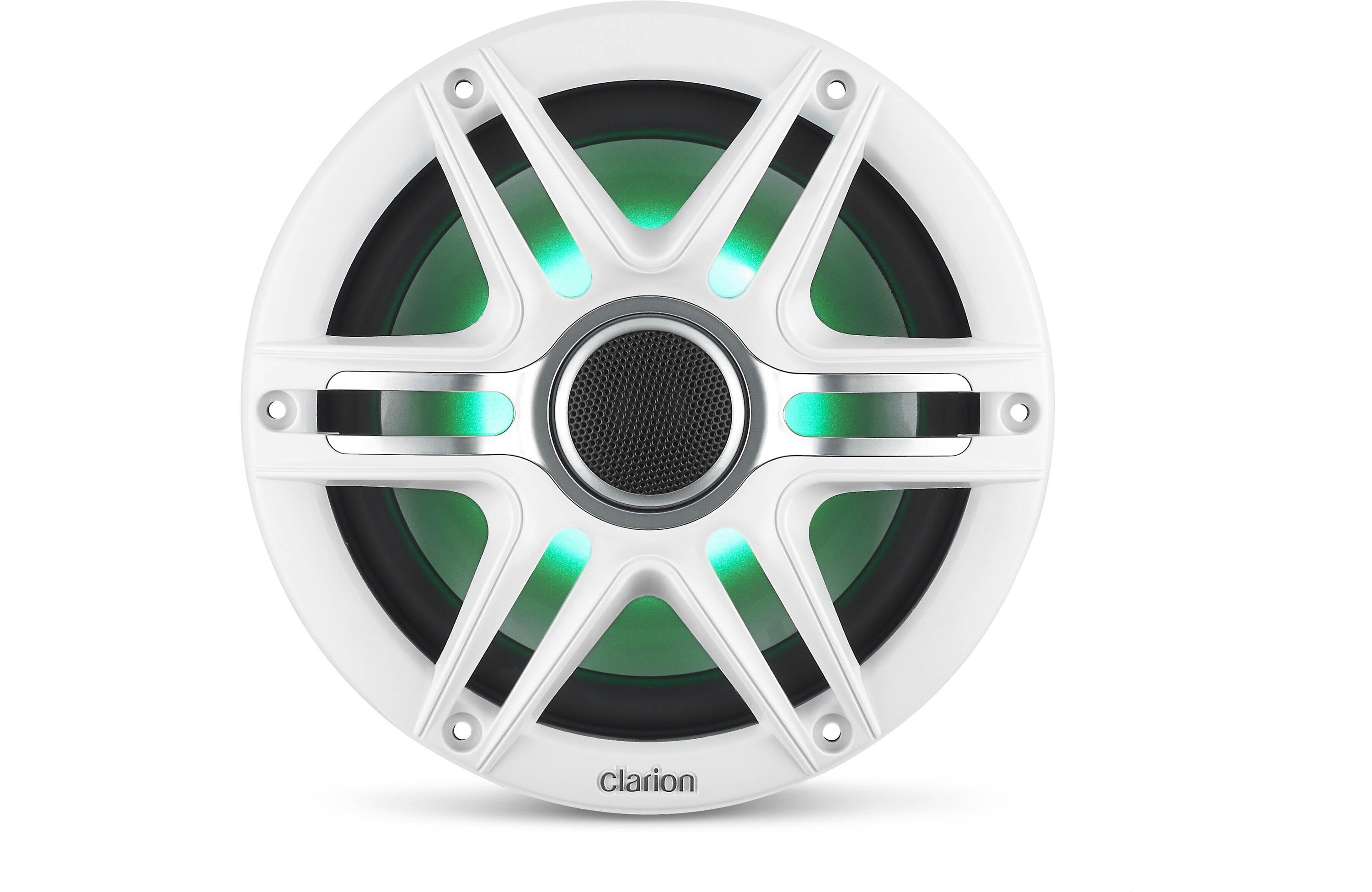 Clarion CMSP-771RGB-SWG 7.7 Inch Premium Marine Coaxial Speakers Pair w/ Sport Grilles & LEDs