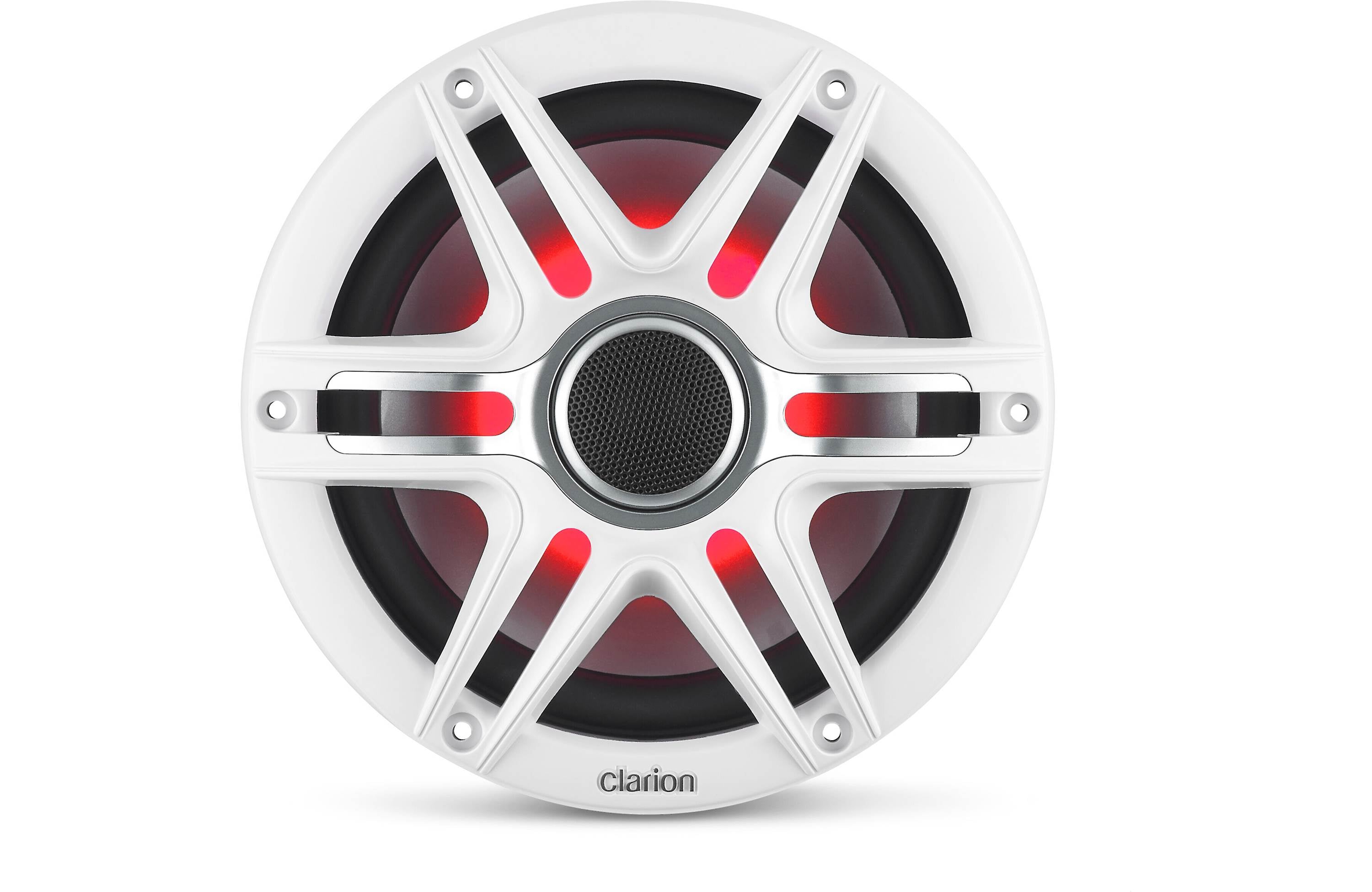 Clarion CMSP-771RGB-SWG 7.7 Inch Premium Marine Coaxial Speakers Pair w/ Sport Grilles & LEDs