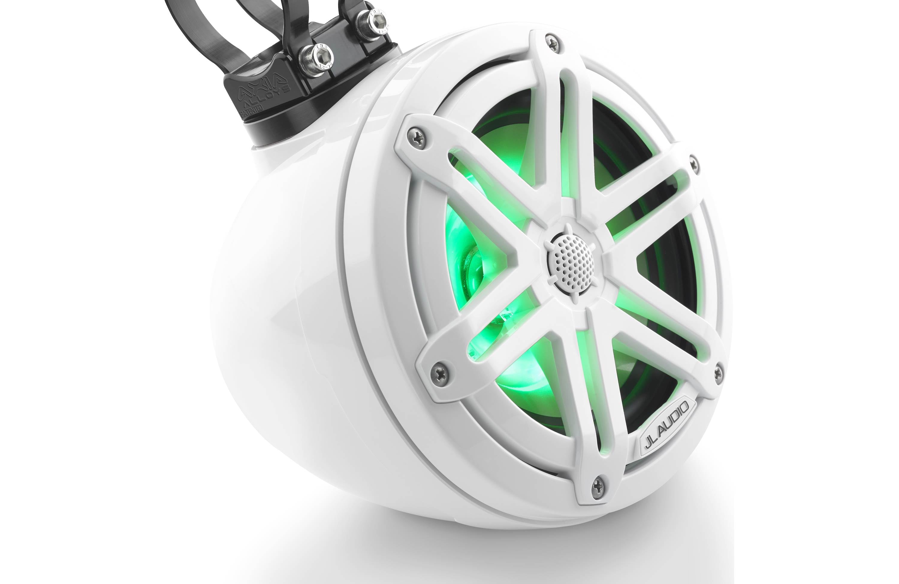JL Audio M3-650VEX-Gw-S-Gw-i 6.5" Enclosed Coaxial System with RGB LED Lighting, Gloss White Enclosure, Gloss White Sport Grilles
