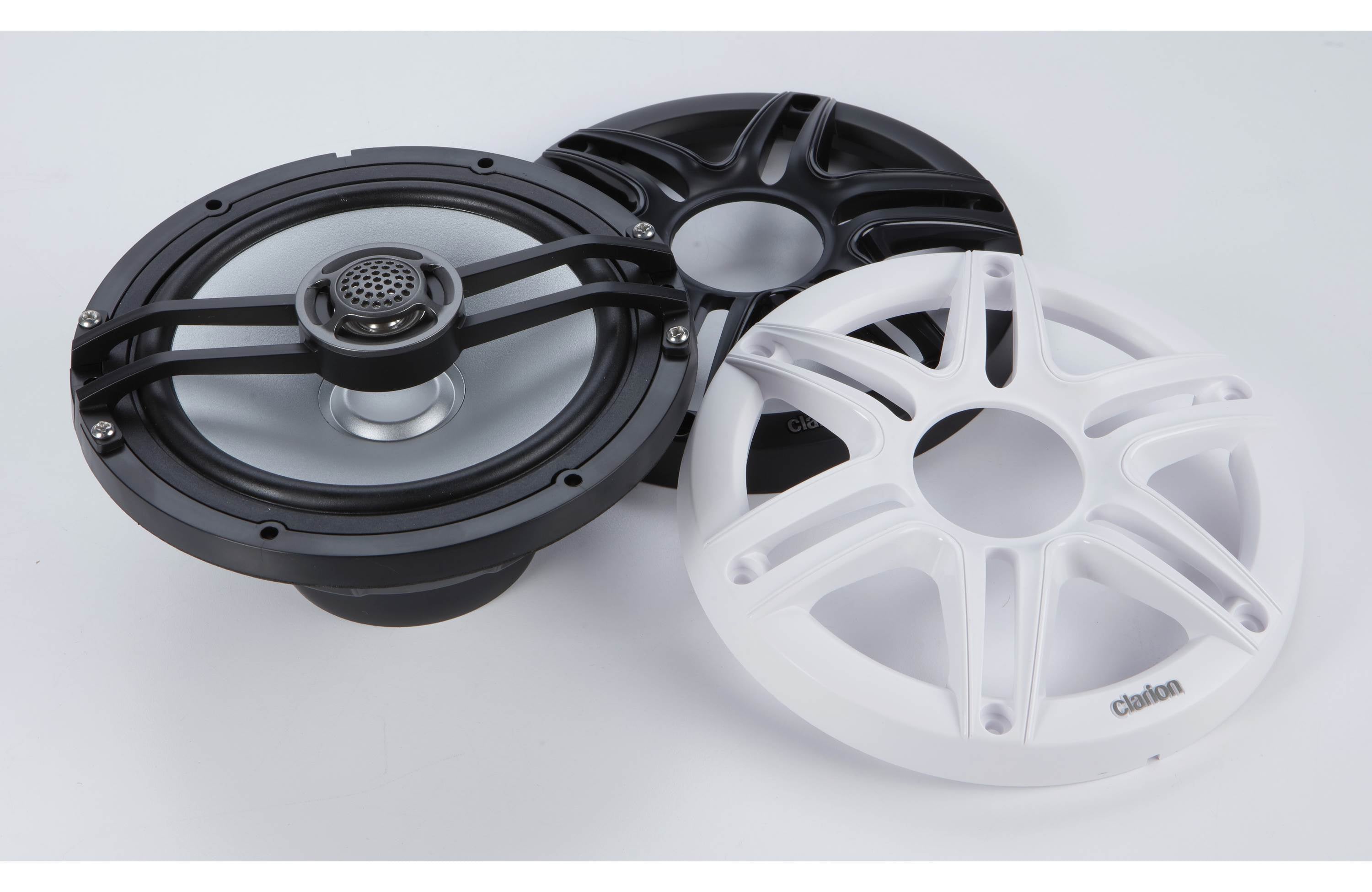 Clarion CMS-651-SWB 6.5 Inch Marine Coaxial Speakers Pair with Sport Grilles