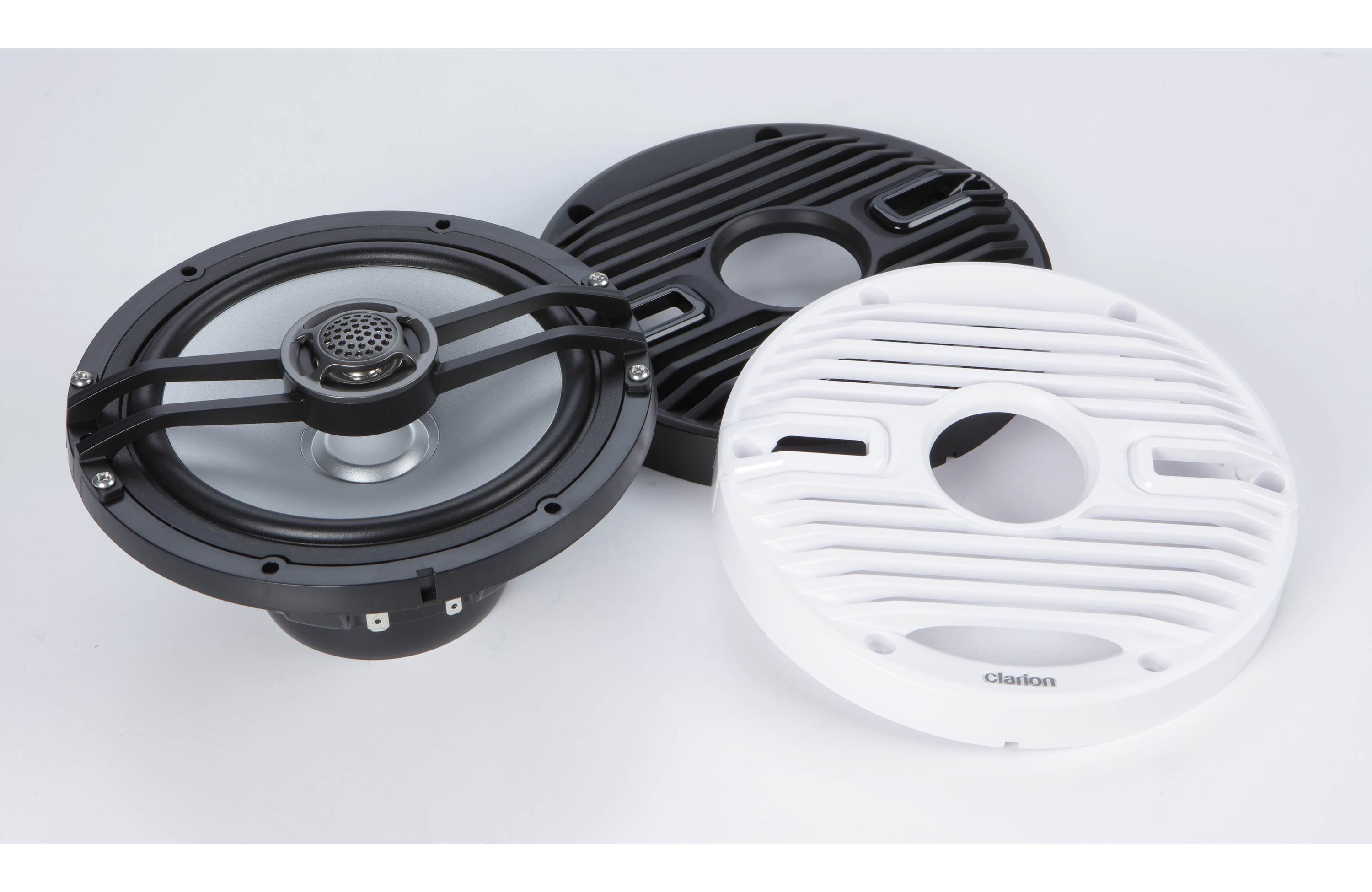 Clarion CMS-651-CWB 6.5 Inch Marine Coaxial Speakers Pair with Classic Grilles