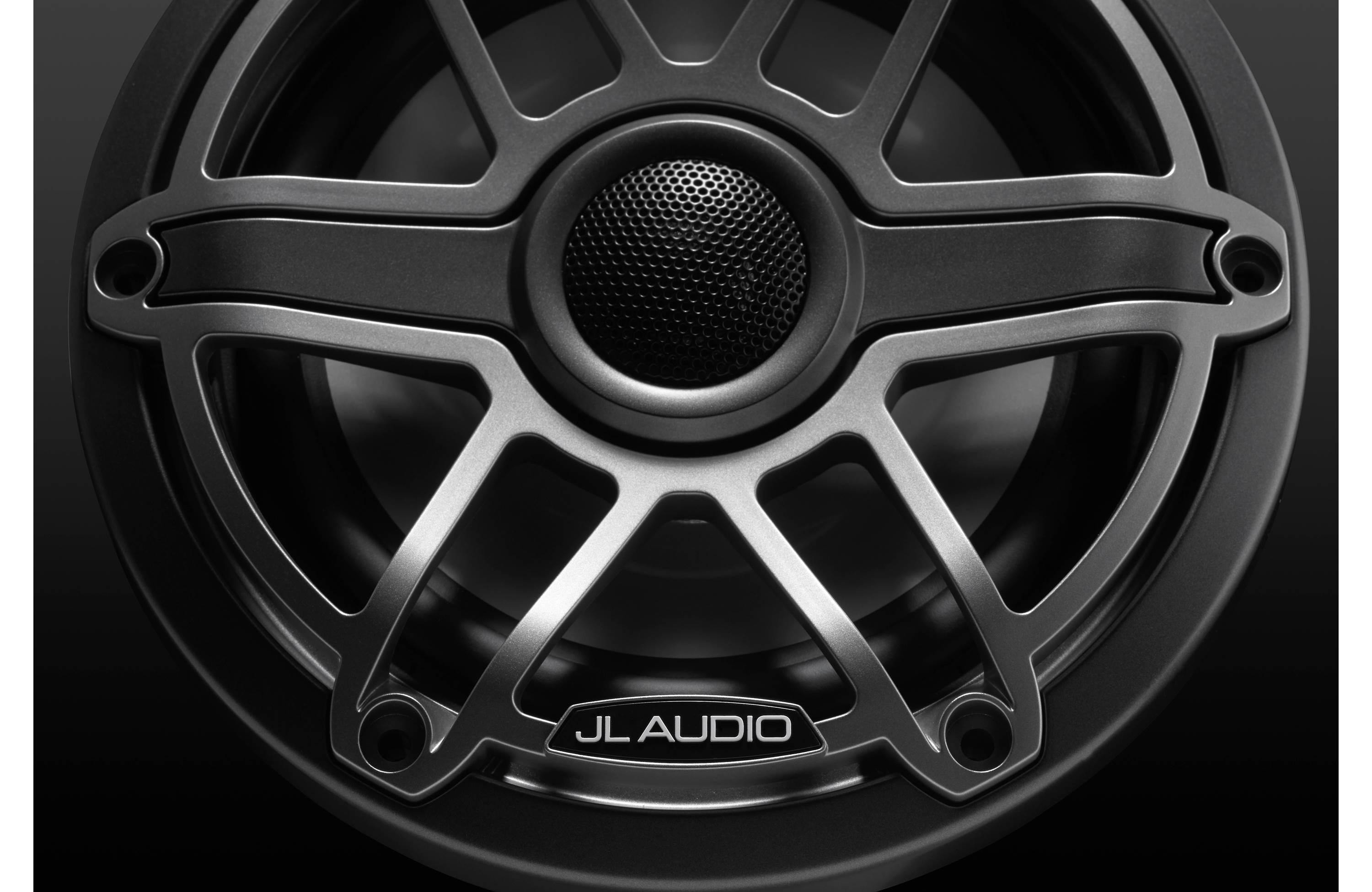 JL Audio M6-650X-S-GMTI 6.5" Marine Coaxial Speakers, Gunmetal Trim Ring, Titanium Sport Grille