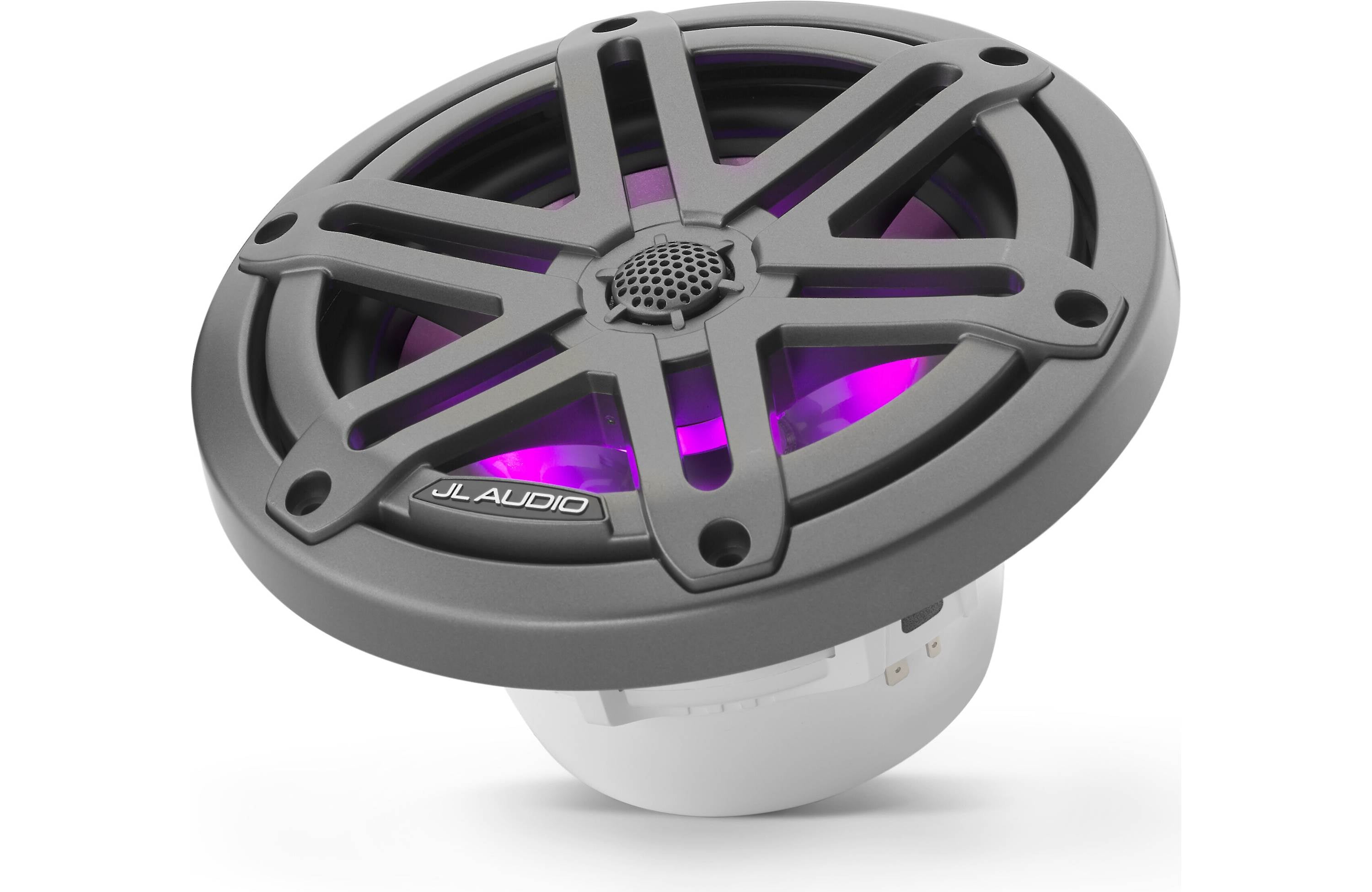 JL Audio M3-650X-S-GM-I 6.5" Marine Coaxial Speakers, Gunmetal Sport Grilles w/ RGB LED Lighting