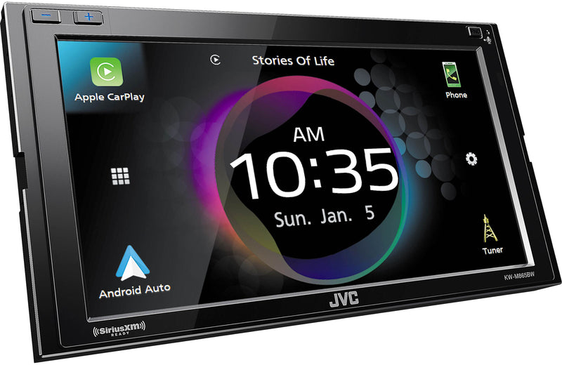 JVC KW-M865BW 6.8" 2-Din A/V Receiver with Wireless Apple CarPlay & Android Auto