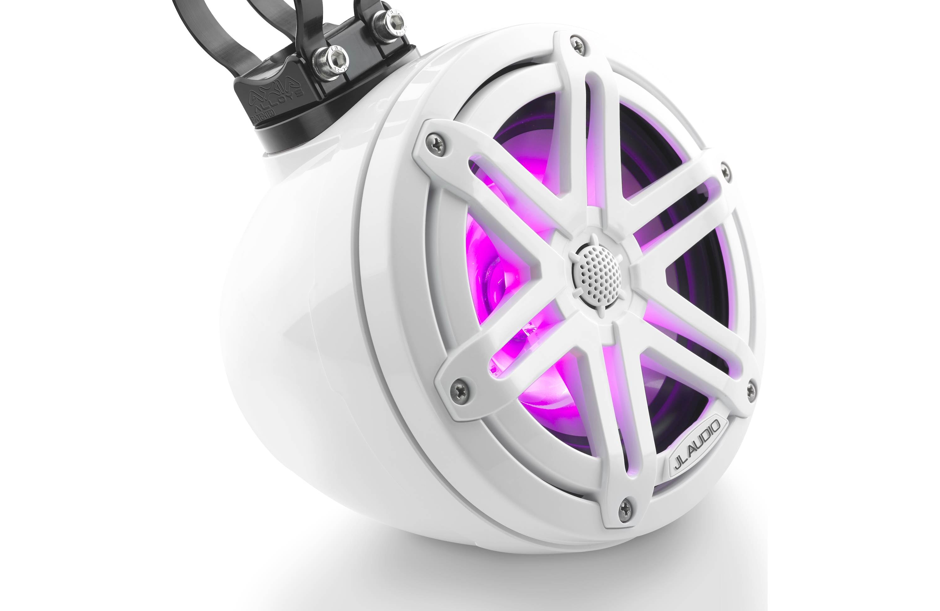JL Audio M3-650VEX-Gw-S-Gw-i 6.5" Enclosed Coaxial System with RGB LED Lighting, Gloss White Enclosure, Gloss White Sport Grilles