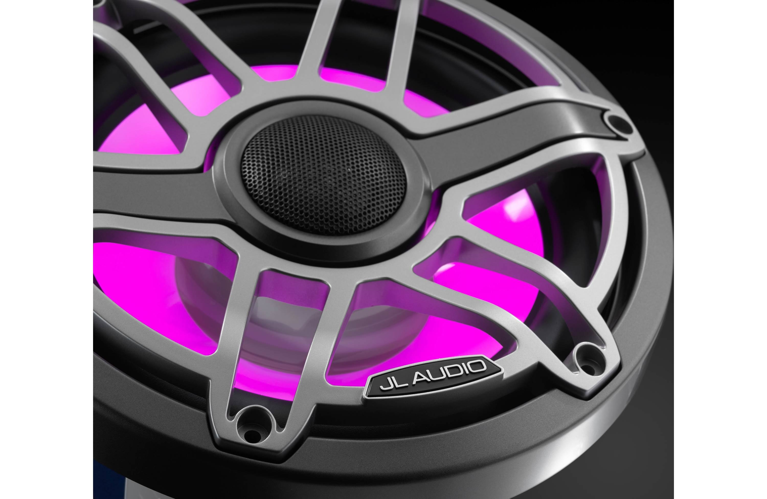JL Audio M6-880X-S-GMTI-I 8.8" Marine Speaker System, RGB LED, Gunmetal & Titanium, Sport Grill