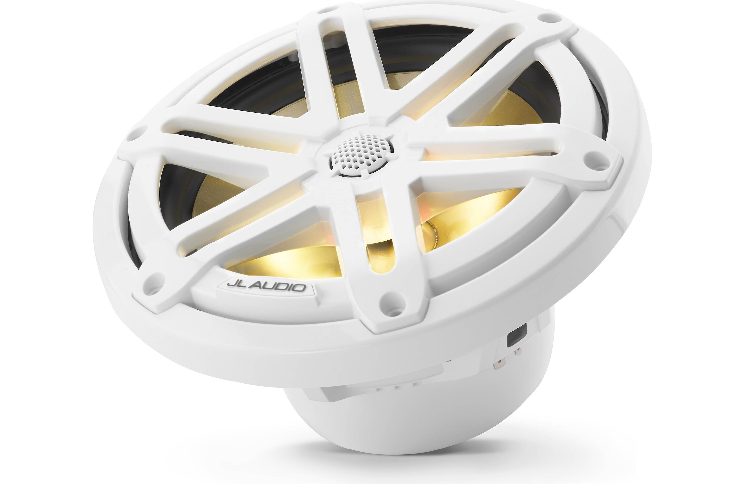 JL Audio M3-770X-S-GW-I 7.7" Marine Coaxial Speakers, White Sports Grilles w/ RGB LED Lighting