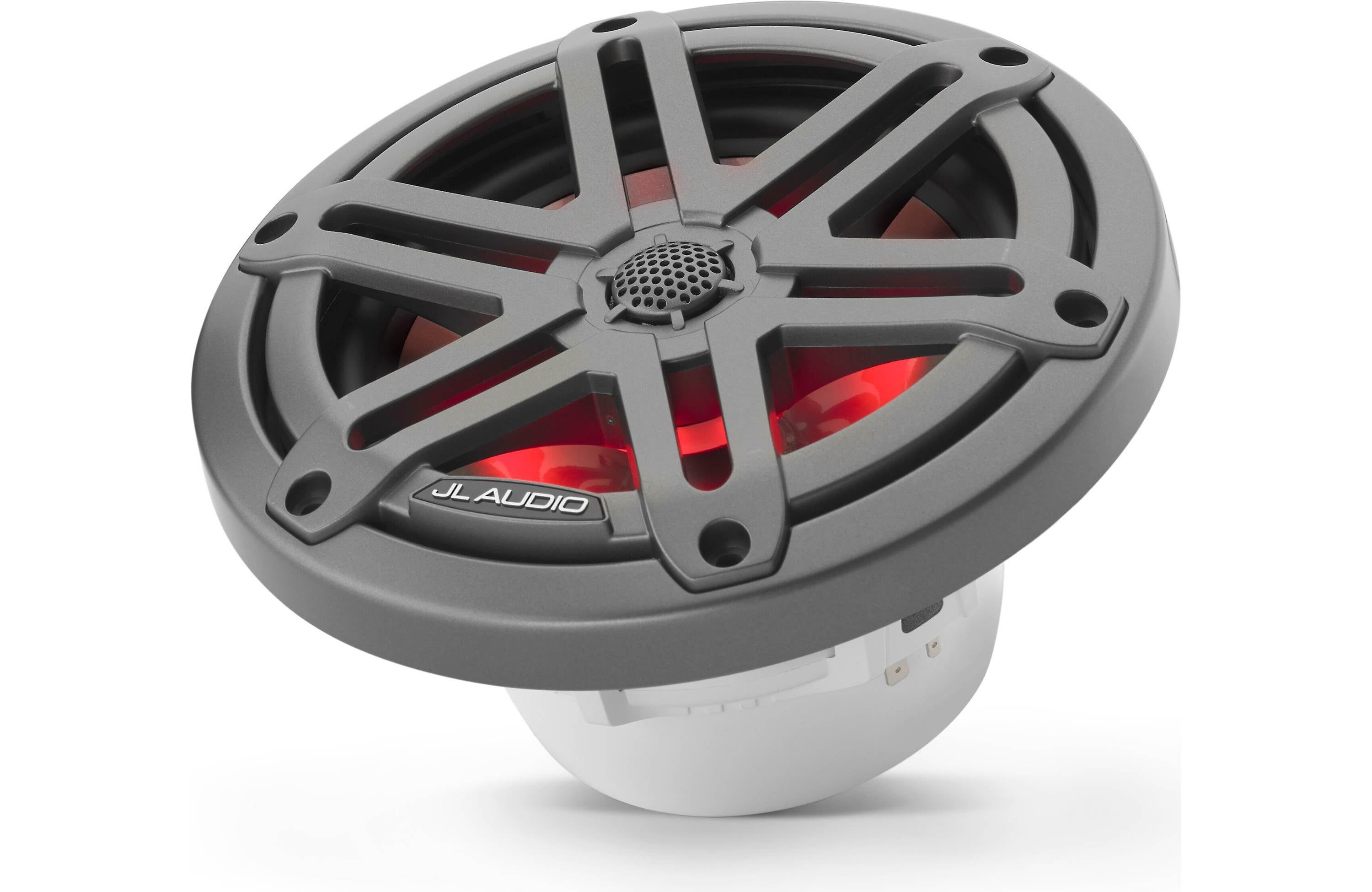 JL Audio M3-650X-S-GM-I 6.5" Marine Coaxial Speakers, Gunmetal Sport Grilles w/ RGB LED Lighting