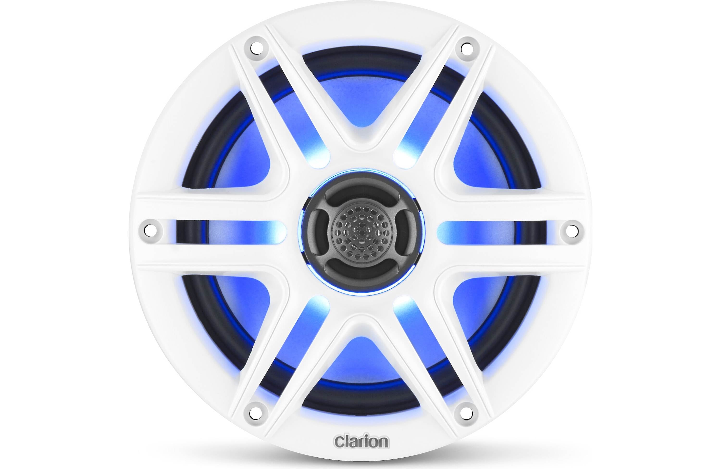 Clarion GR10BT + x2 Pair CMS-651RGB-SWB 6.5" Marine Speakers with LEDS Bundle