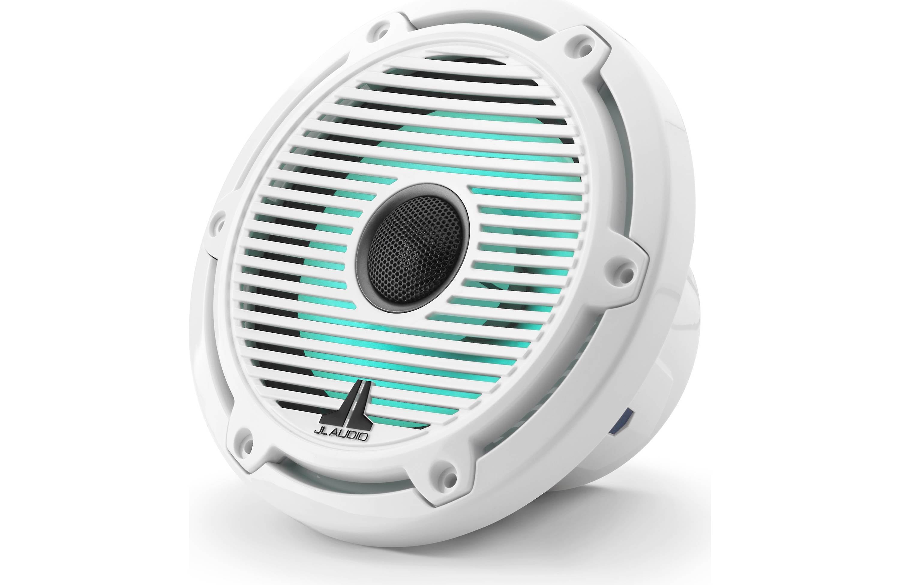 JL Audio M6-650X-C-GWGW-I 6.5" Marine Coaxial Speakers LED Lighting, Gloss White Trim & Classic Grille