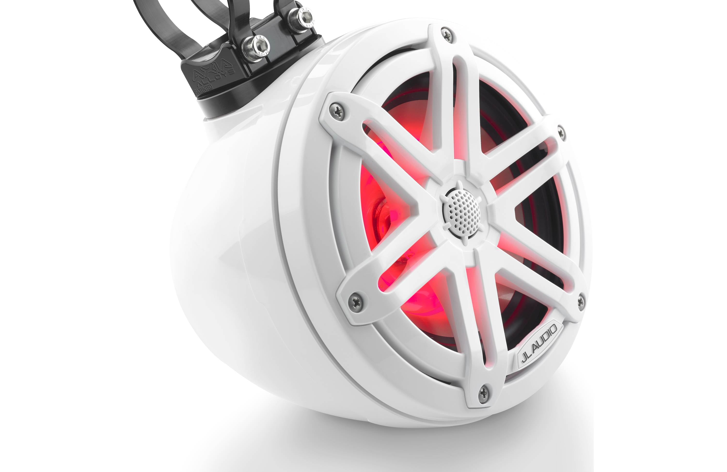JL Audio M3-650VEX-Gw-S-Gw-i 6.5" Enclosed Coaxial System with RGB LED Lighting, Gloss White Enclosure, Gloss White Sport Grilles
