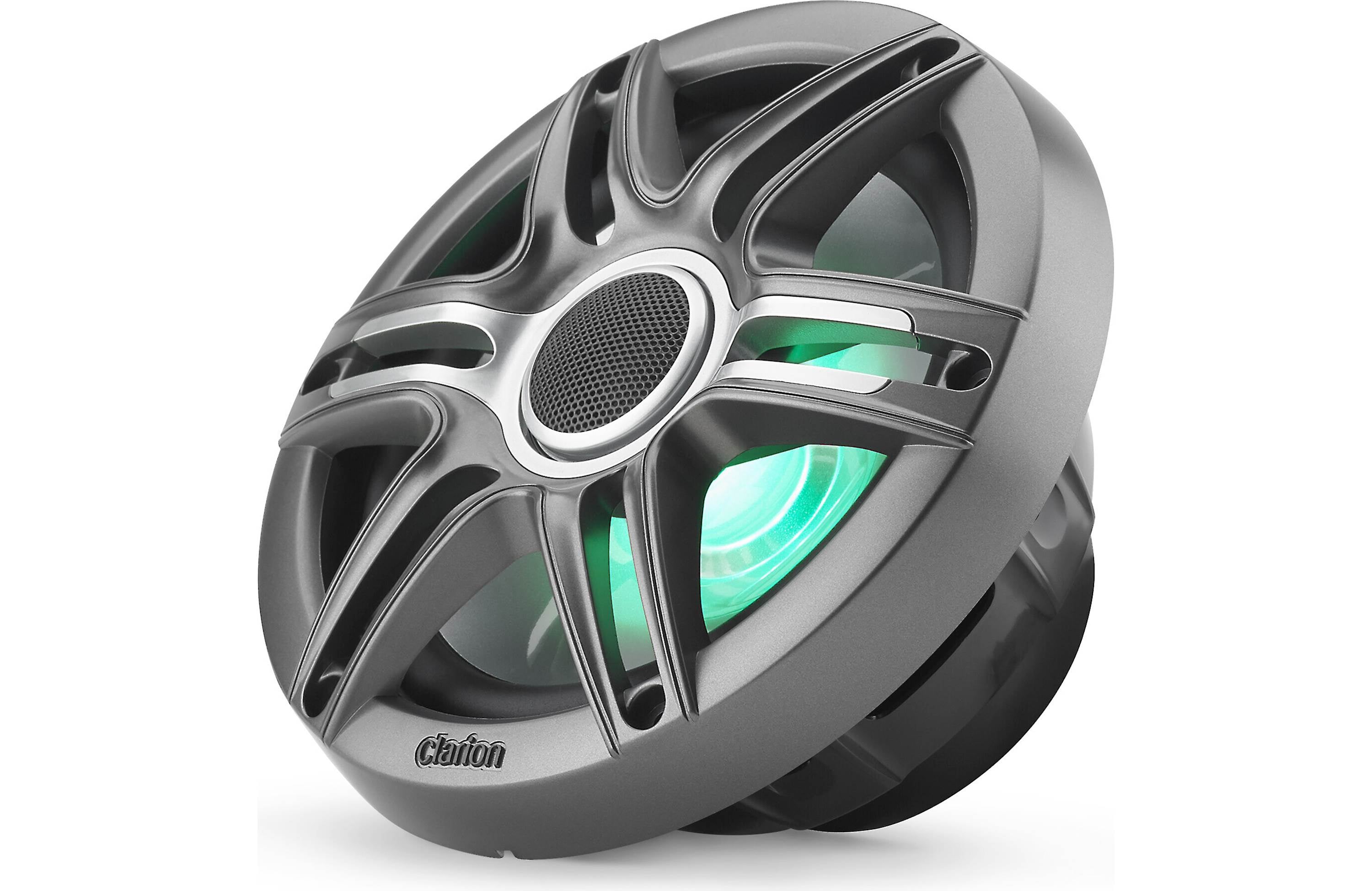 Clarion CMSP-771RGB-SWG 7.7 Inch Premium Marine Coaxial Speakers Pair w/ Sport Grilles & LEDs