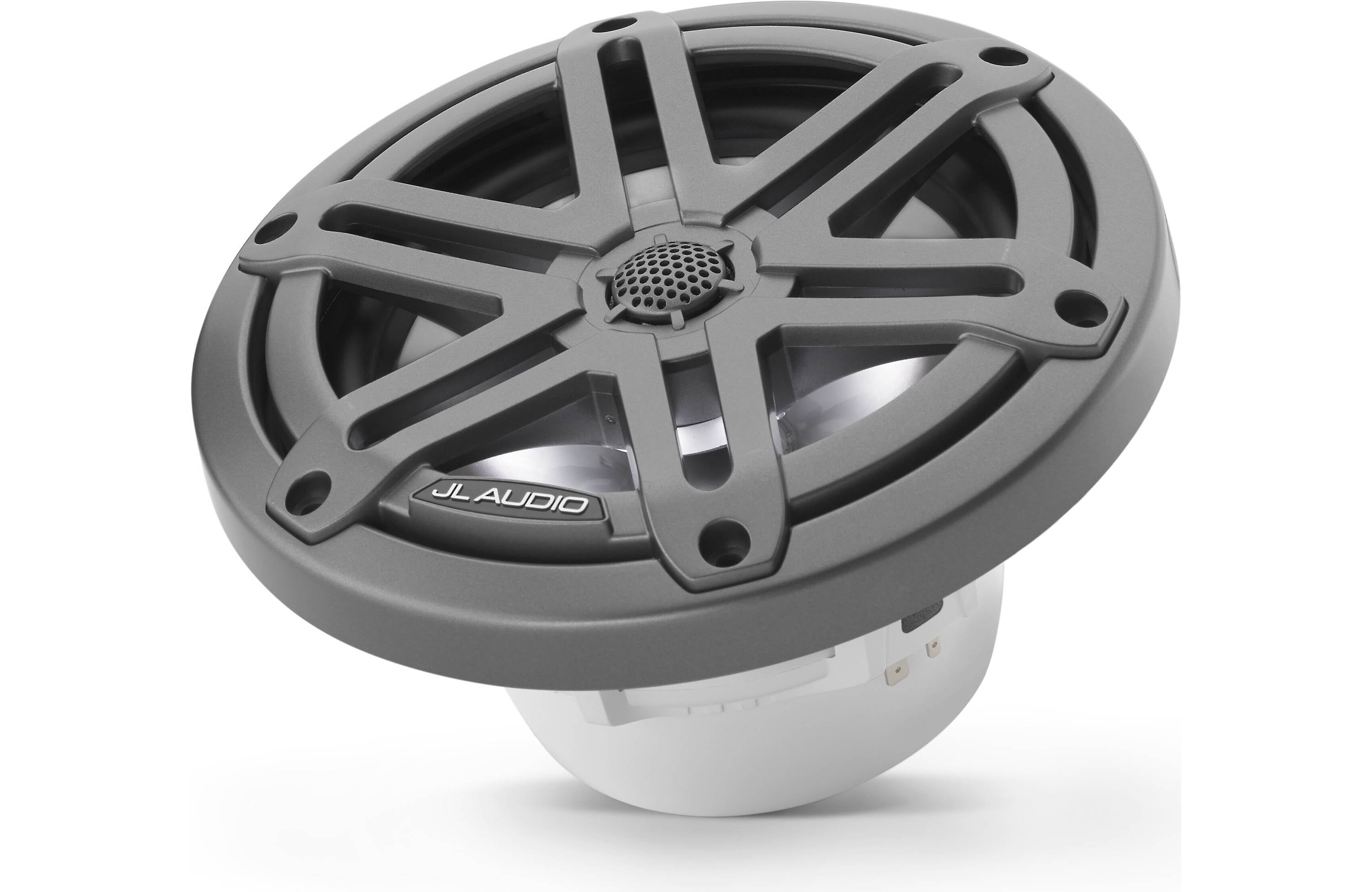 JL Audio M3-650X-S-GM-I 6.5" Marine Coaxial Speakers, Gunmetal Sport Grilles w/ RGB LED Lighting