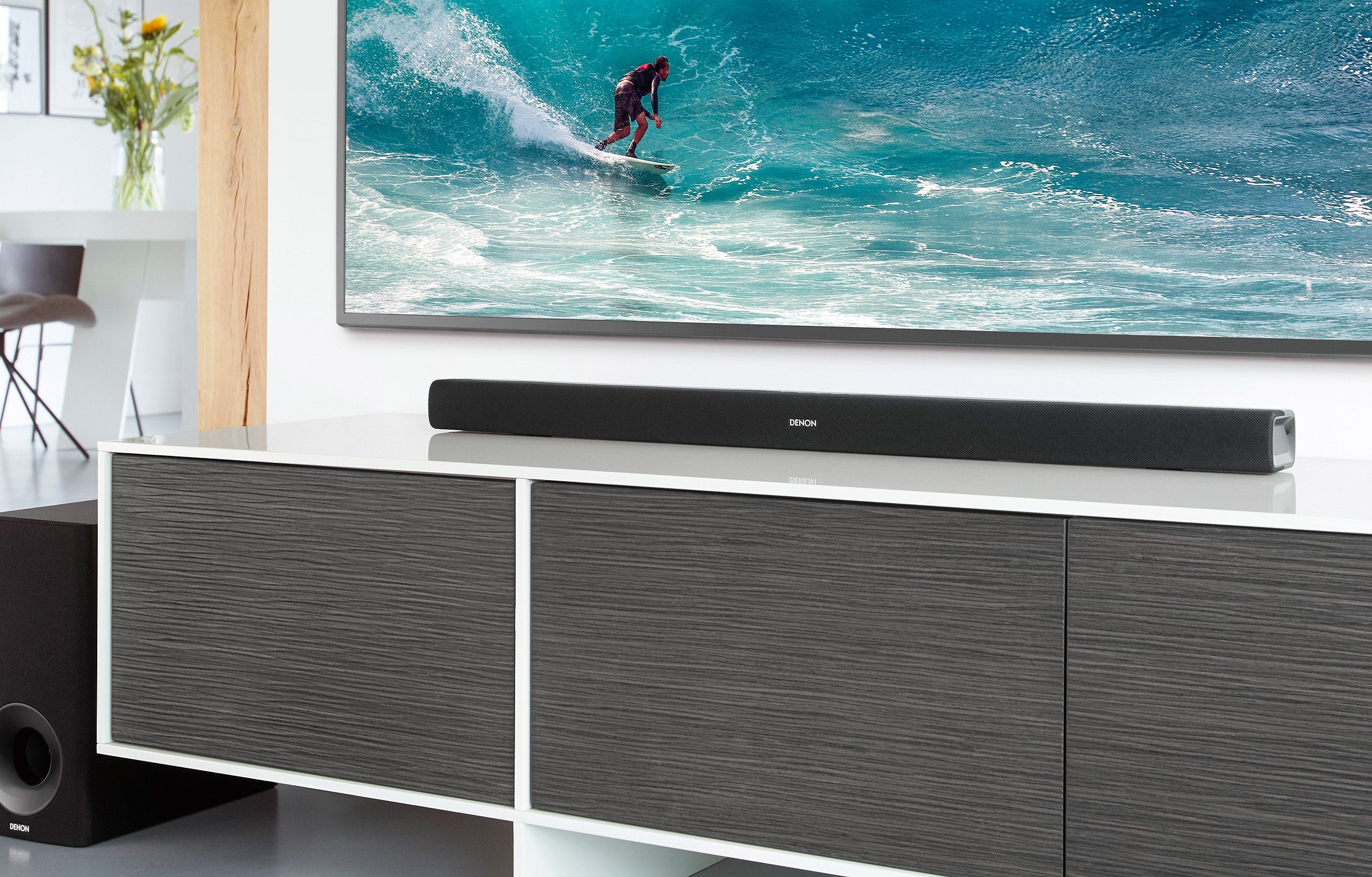 Denon DHT-S316 Slim Home Theater Sound Bar with Wireless Subwoofer