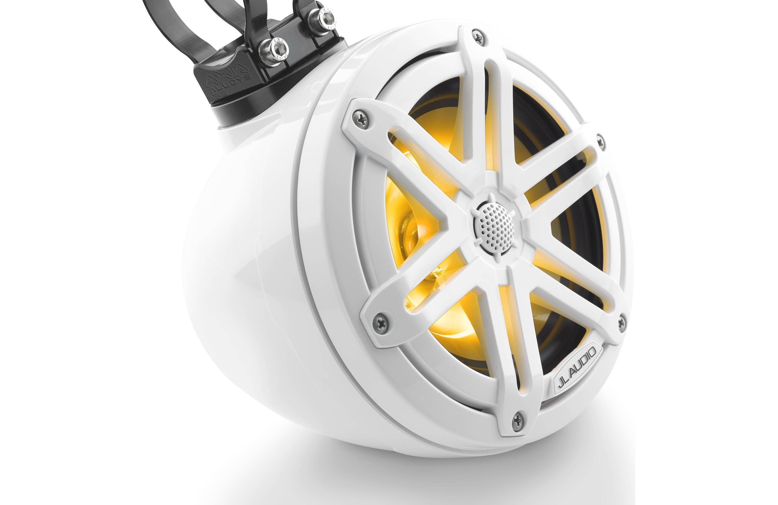 JL Audio M3-650VEX-Gw-S-Gw-i 6.5" Enclosed Coaxial System with RGB LED Lighting, Gloss White Enclosure, Gloss White Sport Grilles