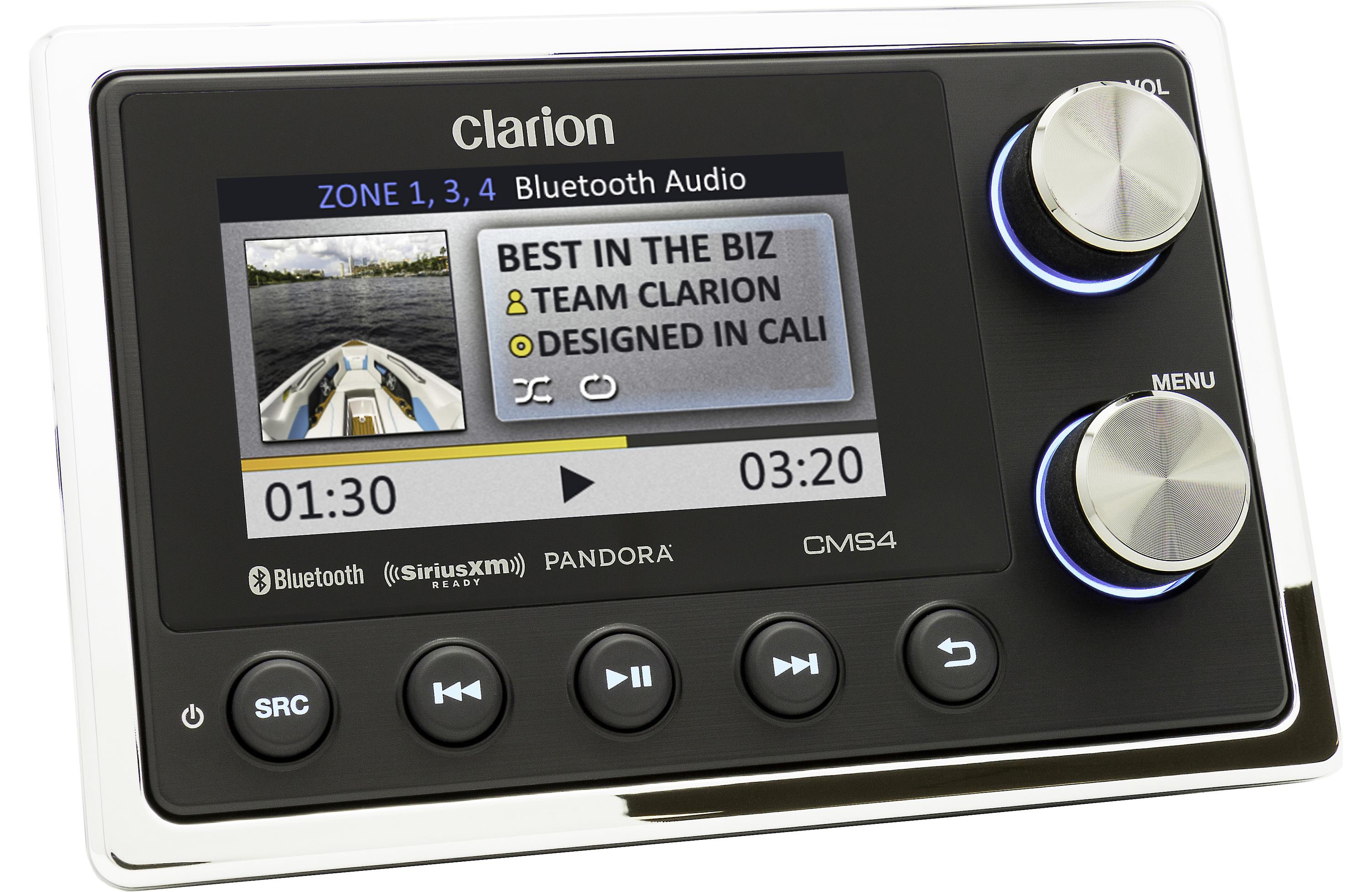Clarion CMS4 Marine Black Box Digital Media Receiver with Watertight Commander