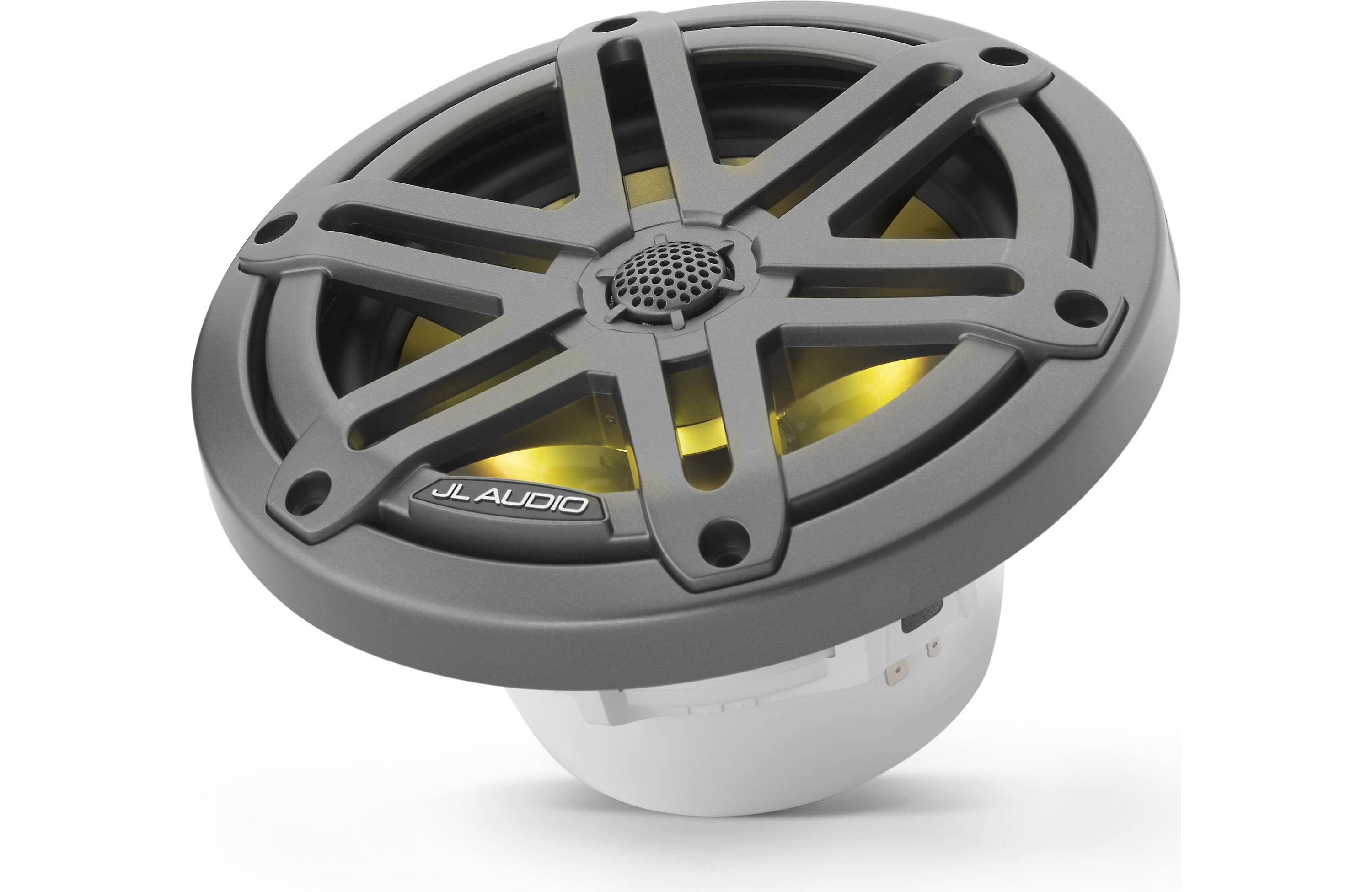 JL Audio M3-650X-S-GM-I 6.5" Marine Coaxial Speakers, Gunmetal Sport Grilles w/ RGB LED Lighting