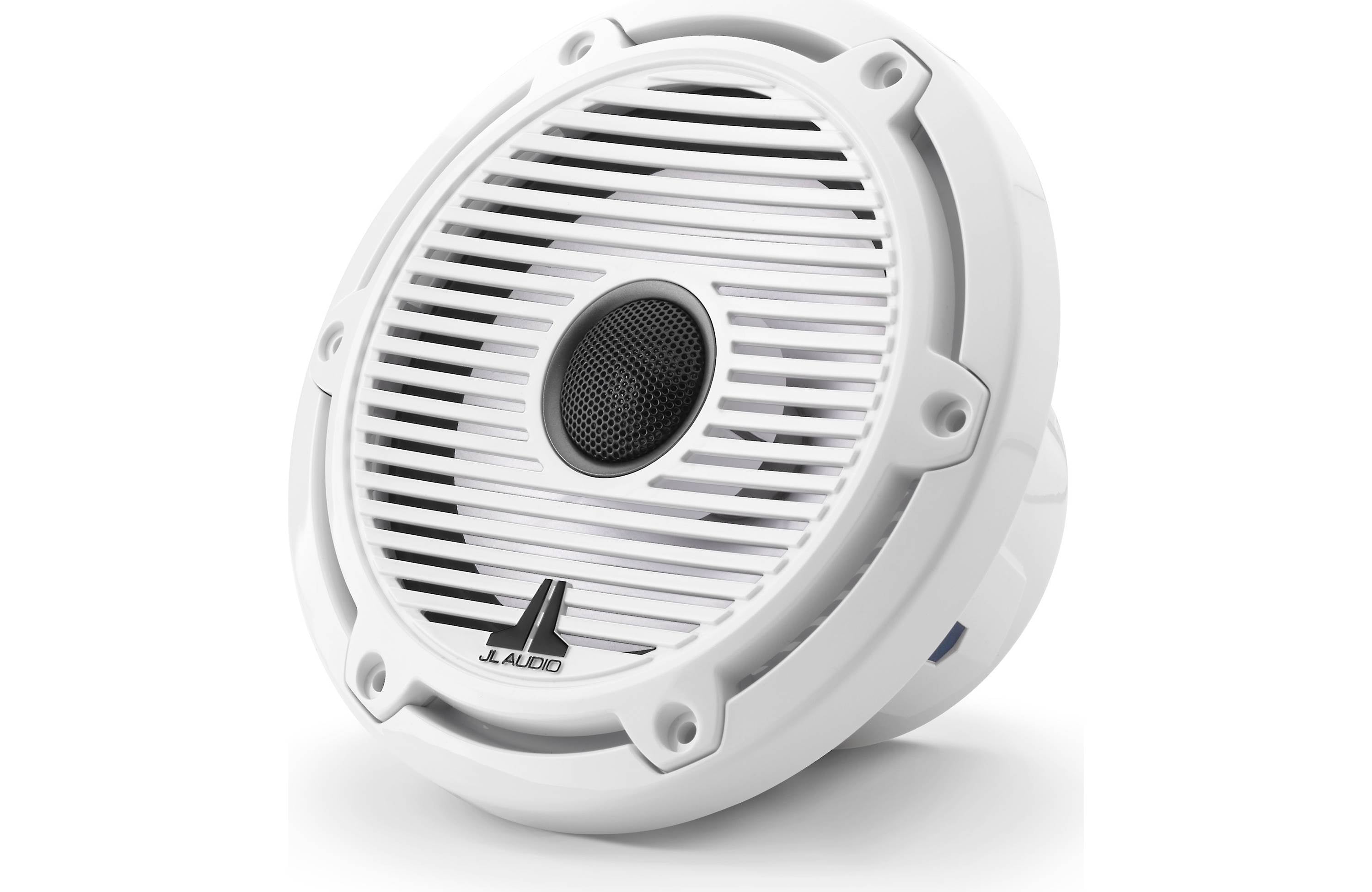 JL Audio M6-650X-C-GWGW-I 6.5" Marine Coaxial Speakers LED Lighting, Gloss White Trim & Classic Grille