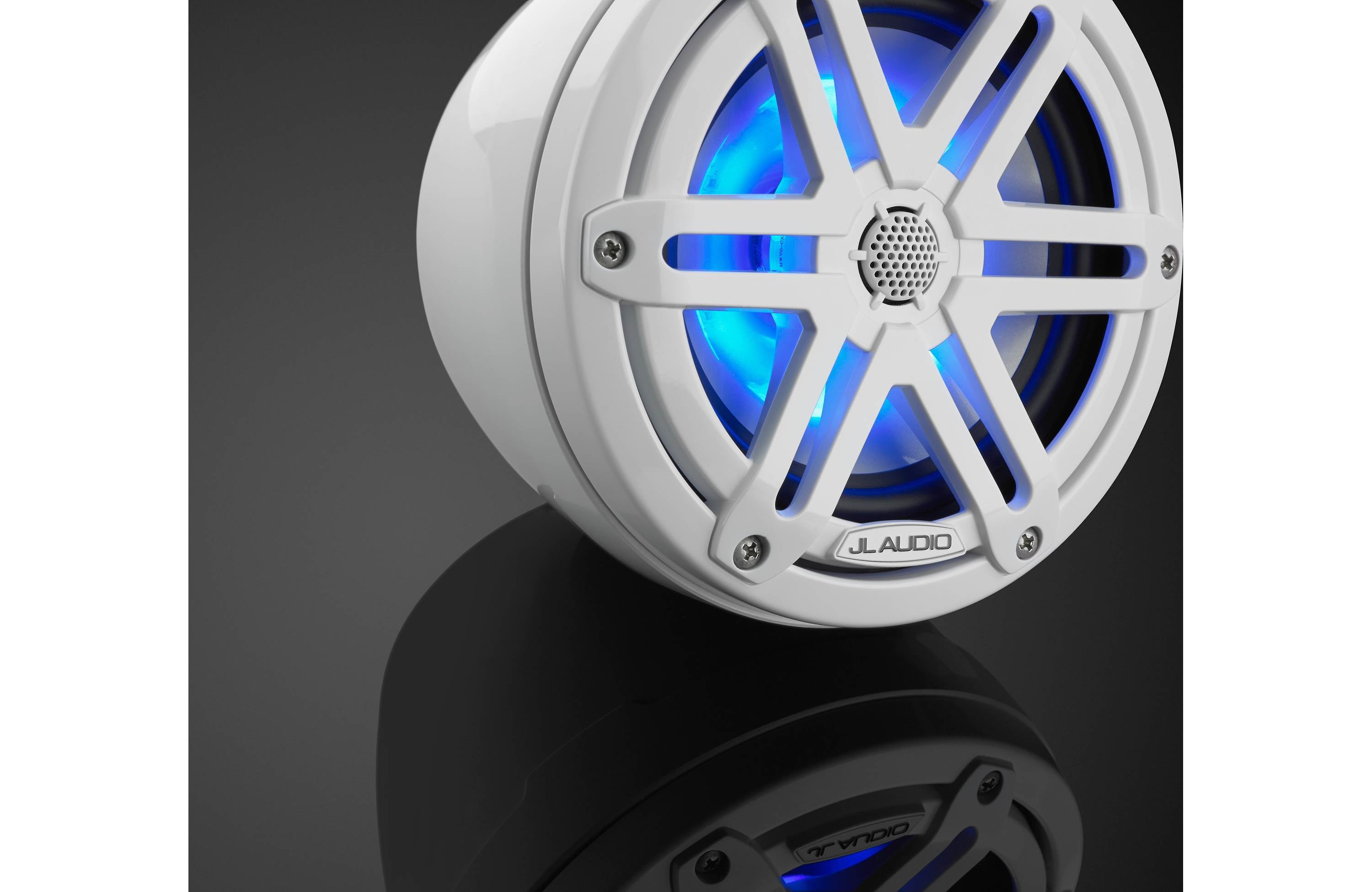 JL Audio M3-650VEX-Gw-S-Gw-i 6.5" Enclosed Coaxial System with RGB LED Lighting, Gloss White Enclosure, Gloss White Sport Grilles