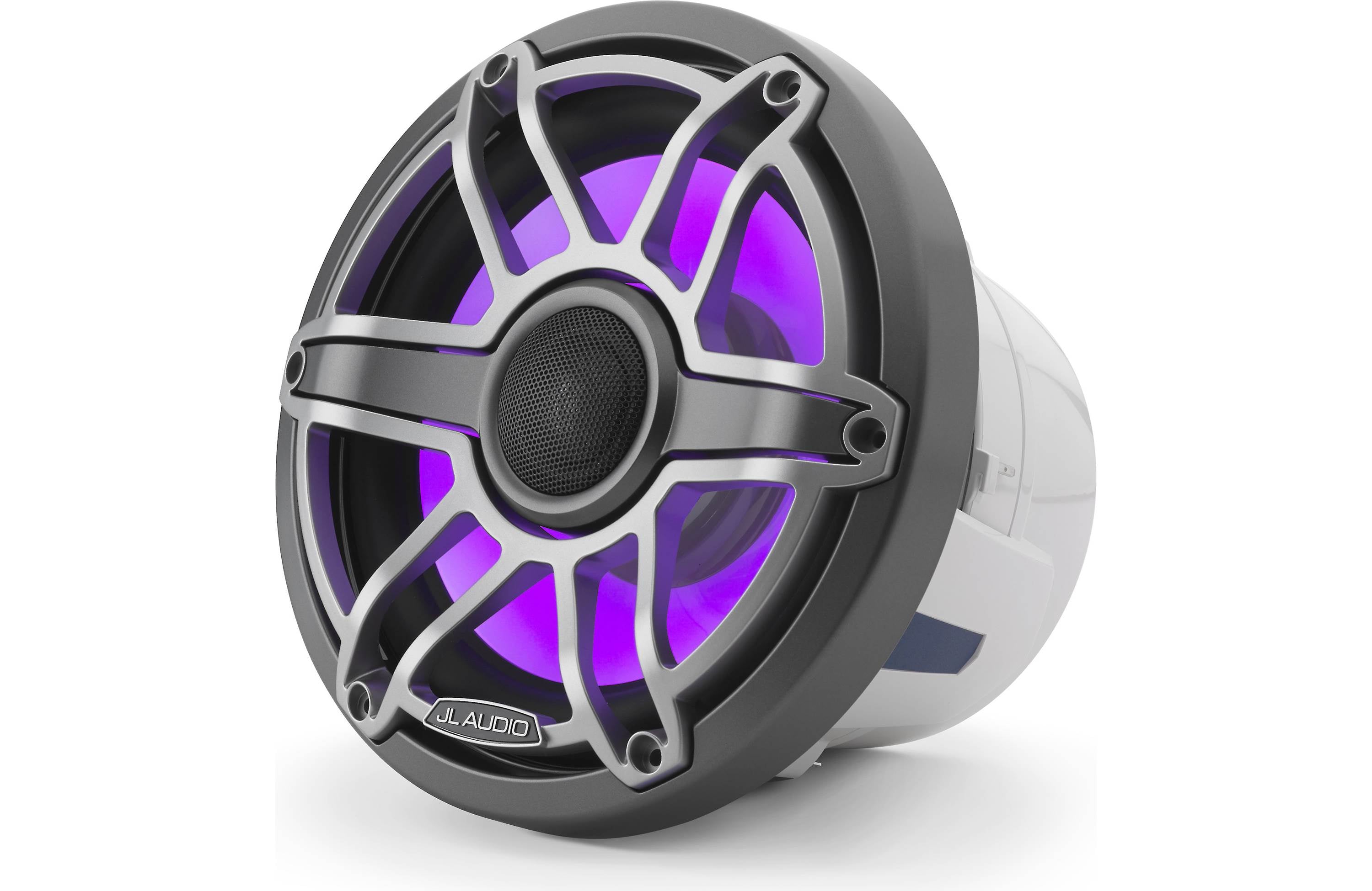 JL Audio M6-880X-S-GMTI-I 8.8" Marine Speaker System, RGB LED, Gunmetal & Titanium, Sport Grill