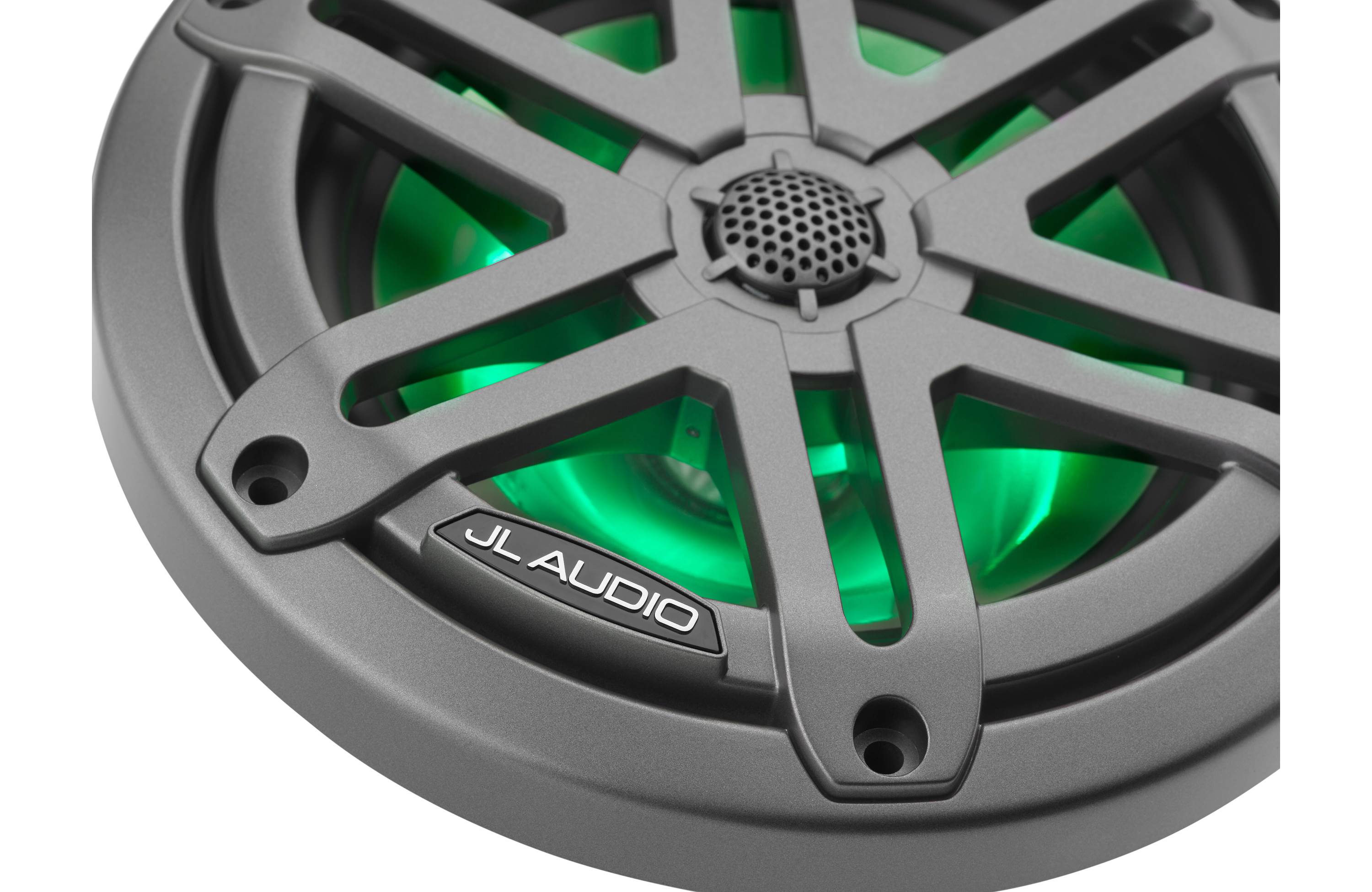 JL Audio M3-650X-S-GM-I 6.5" Marine Coaxial Speakers, Gunmetal Sport Grilles w/ RGB LED Lighting