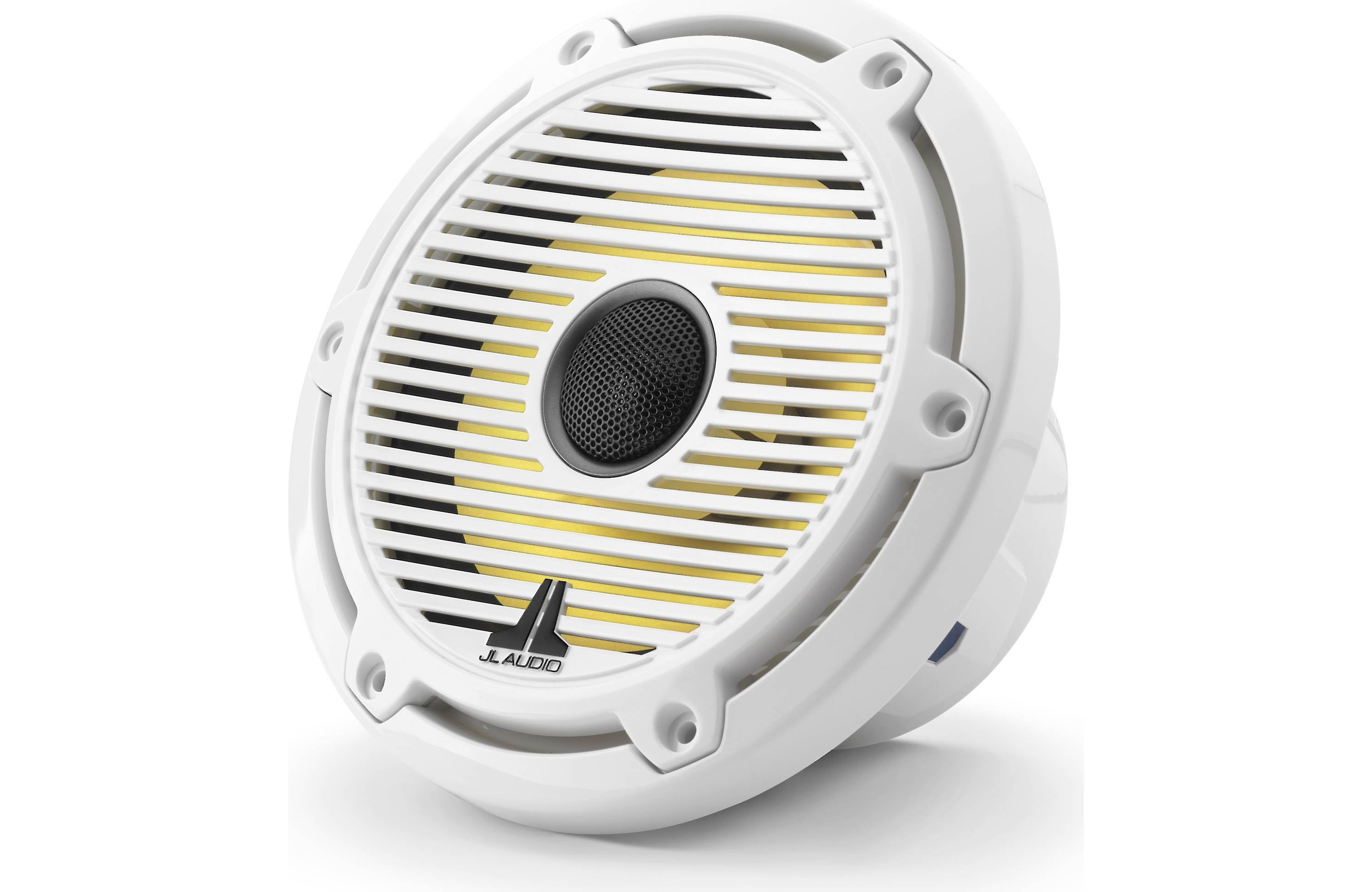 JL Audio M6-650X-C-GWGW-I 6.5" Marine Coaxial Speakers LED Lighting, Gloss White Trim & Classic Grille