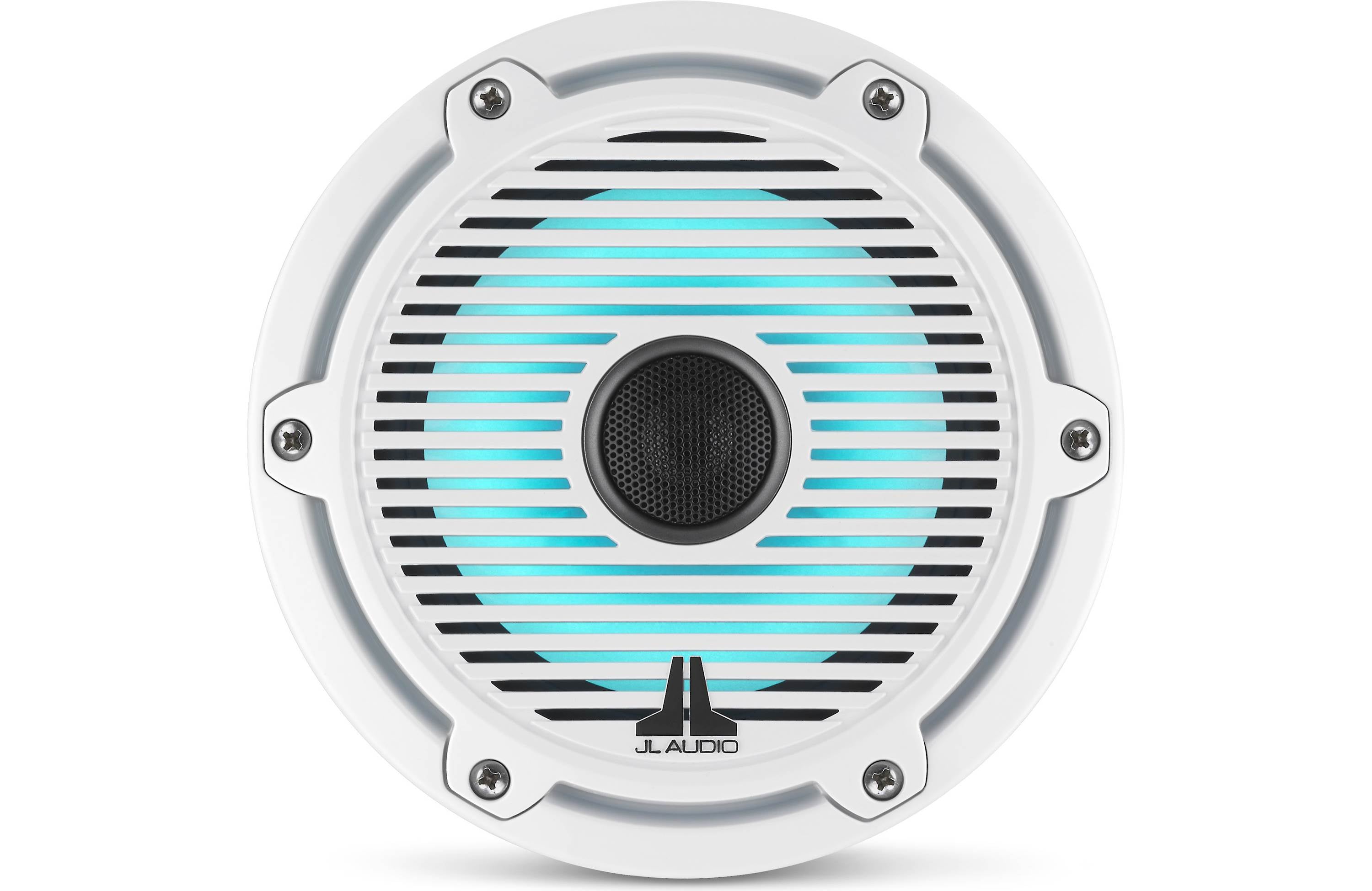 JL Audio M6-650X-C-GWGW-I 6.5" Marine Coaxial Speakers LED Lighting, Gloss White Trim & Classic Grille