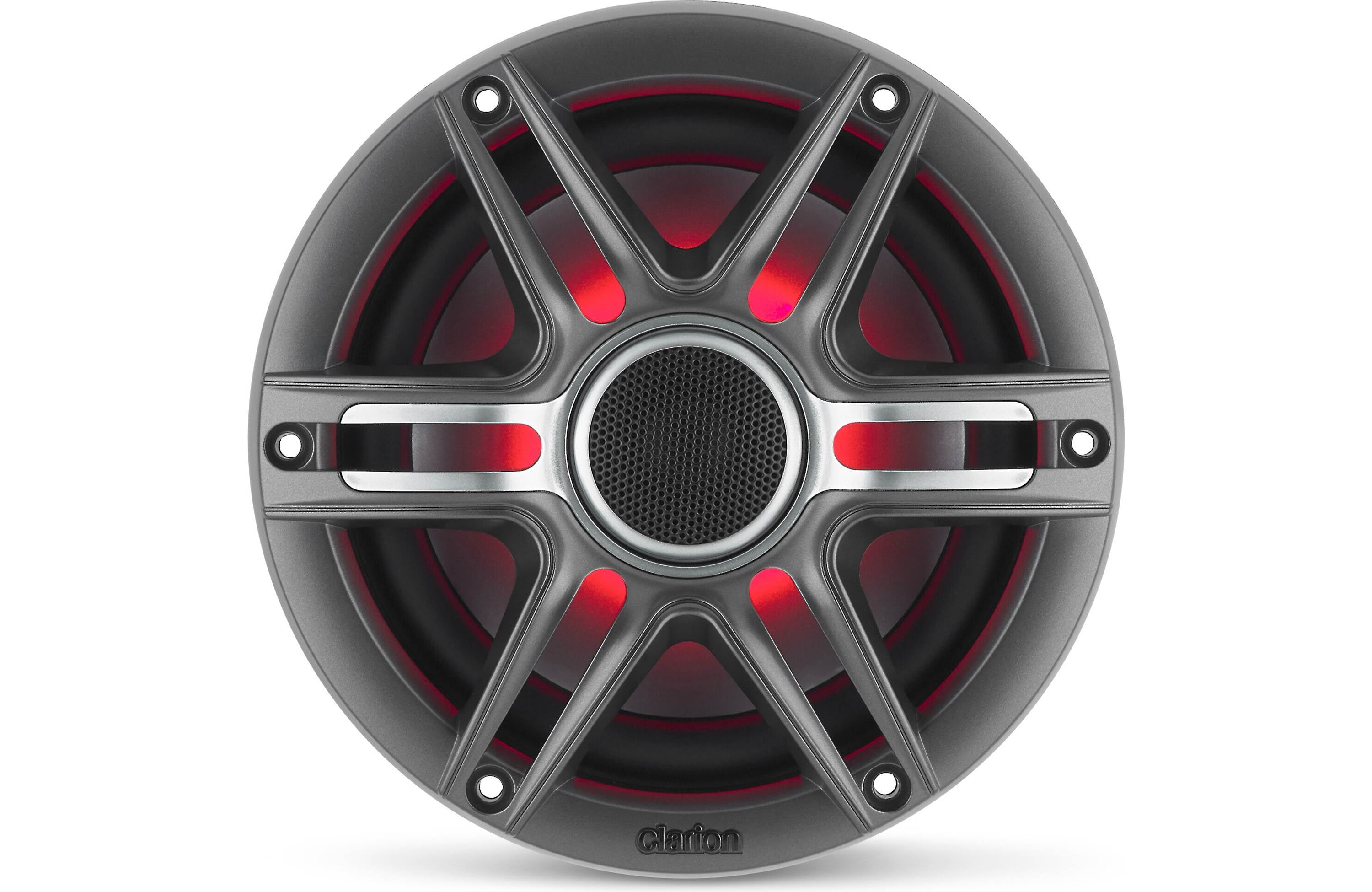 Clarion CMSP-651RGB-SWG 6.5 Inch Premium Marine Coaxial Speakers Pair w/ Sport Grilles & LEDs