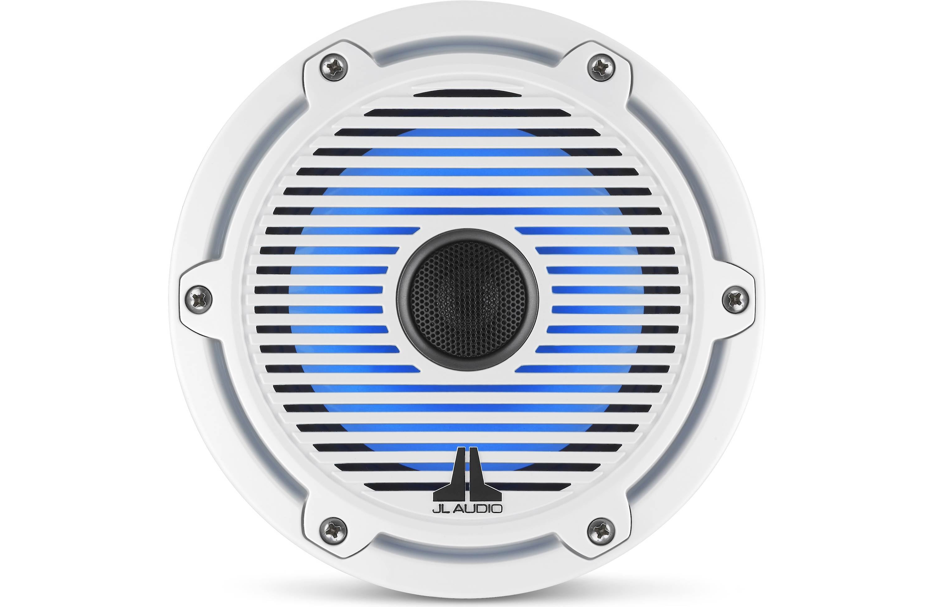 JL Audio M6-650X-C-GWGW-I 6.5" Marine Coaxial Speakers LED Lighting, Gloss White Trim & Classic Grille