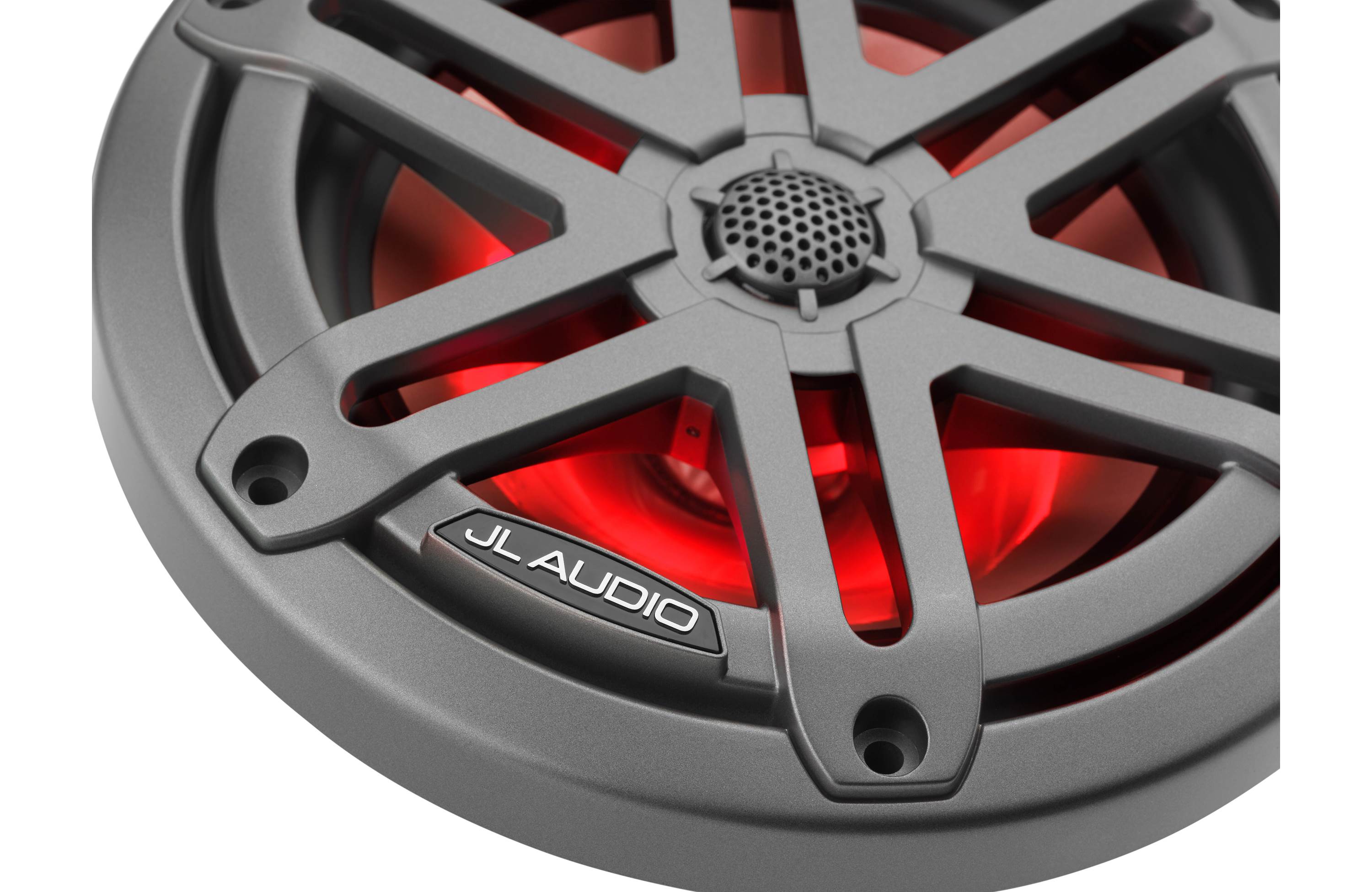 JL Audio M3-650X-S-GM-I 6.5" Marine Coaxial Speakers, Gunmetal Sport Grilles w/ RGB LED Lighting