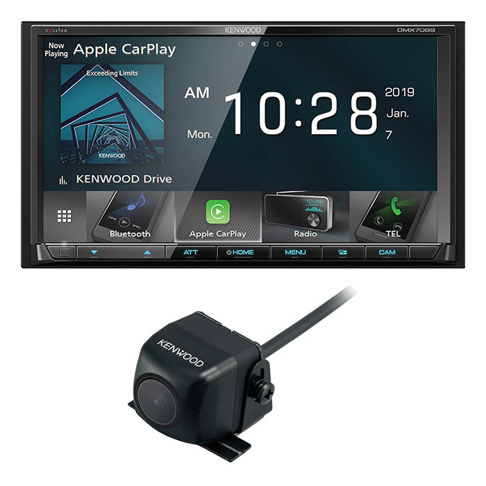 Kenwood DMX706S Multimedia Receiver and CMOS-130 Rear View Camera - Freemans Car Stereo
