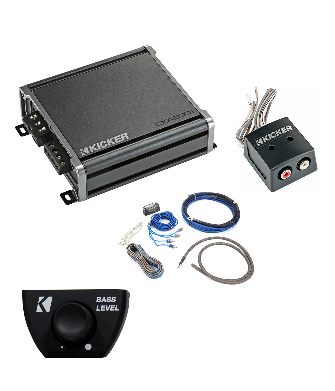 Kicker 46CXA8001T Amplifier + 46CK4 Amp Wiring Kit + 46CXARC