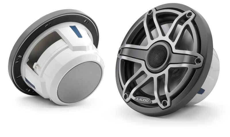 JL Audio M6-770X-S-GMTI 7.7" Marine Coaxial Speakers, Gunmetal Trim and Titanium Sport Grille