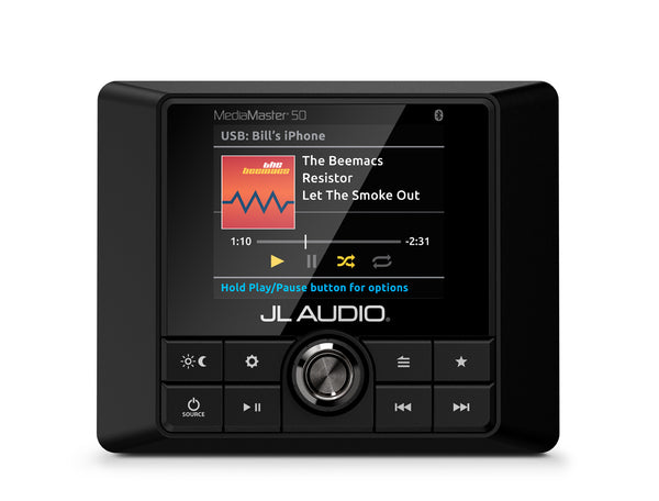 JL Audio - MM50: Weatherproof Source Unit with Full-Color LCD Display - 25 Watts x 4 @ 4 Ω - Freeman's Car Stereo