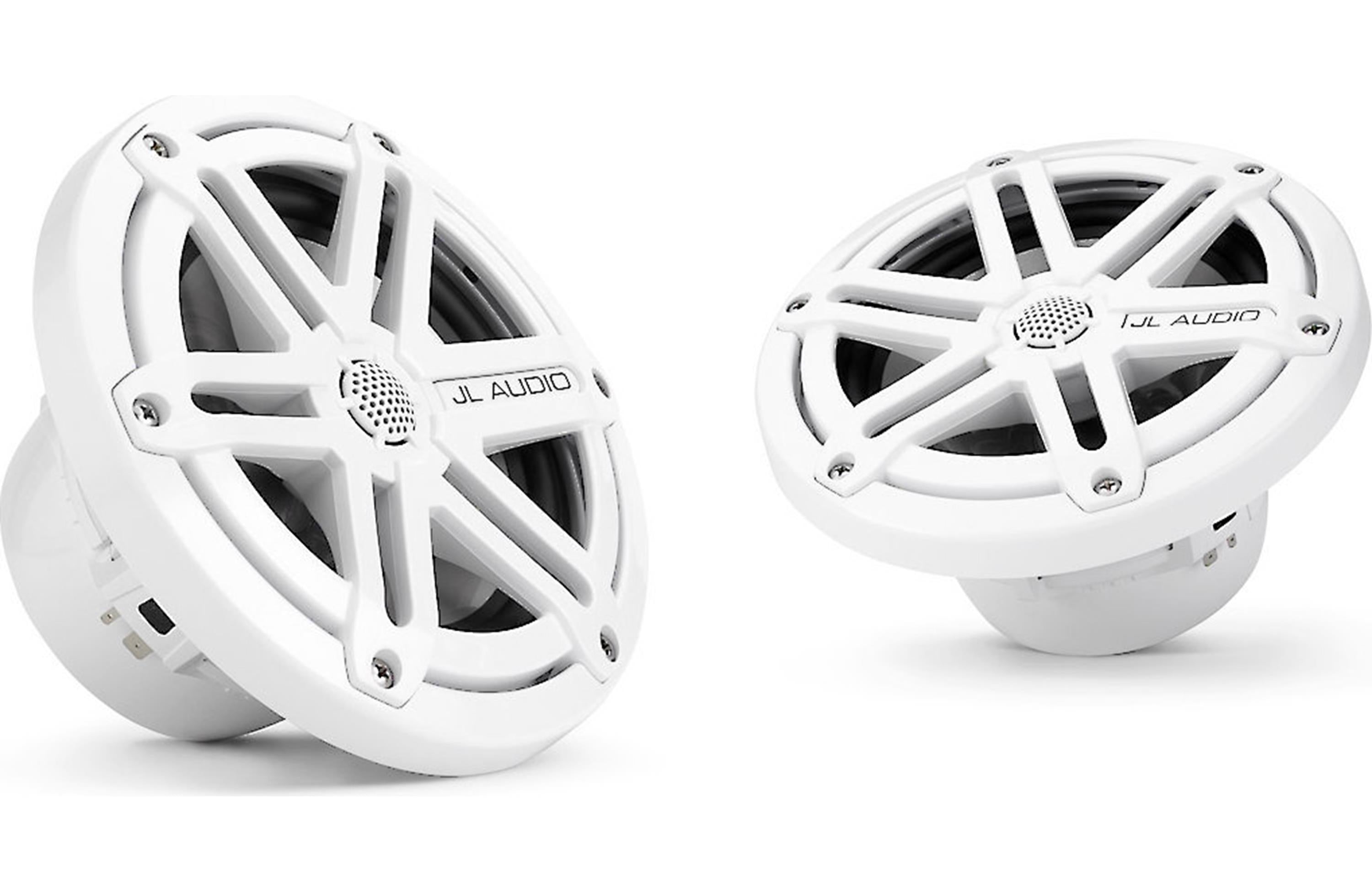 JL Audio MX650-CCX-SG-WLD-B / MCS-65CCX3-4-WLD-B 6.5" Inch Cockpit Coaxial Marine Speakers, White Sport Grille - Blue LEDs