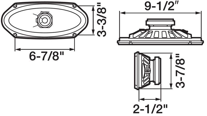 Pioneer TS-A4103 - 4" x 10" 2-Way Rear Deck Mount Speaker - Freeman's Car Stereo