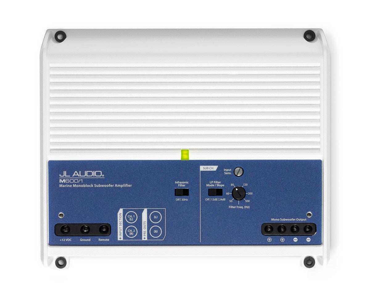 JL Audio M600/1: Monoblock Class D Marine Subwoofer Amplifier, 600 W - Freeman's Car Stereo