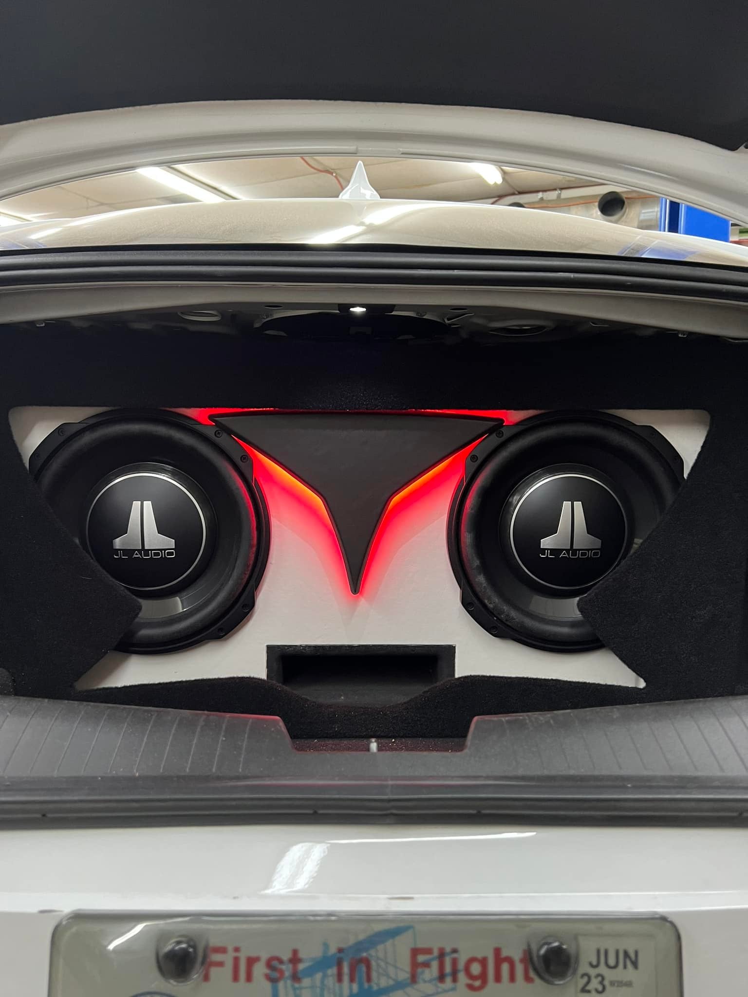 2 Subwoofers in a Car Trunk